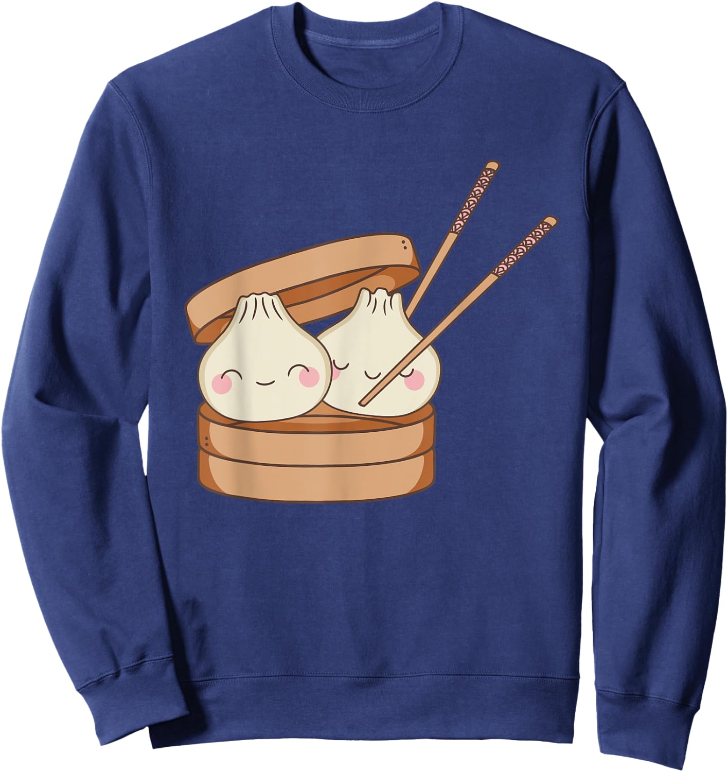 Funny Dim Sum Foodie Dumpling Lover Steamed Asian Food Sweatshirt - Sweatshirt | Navy