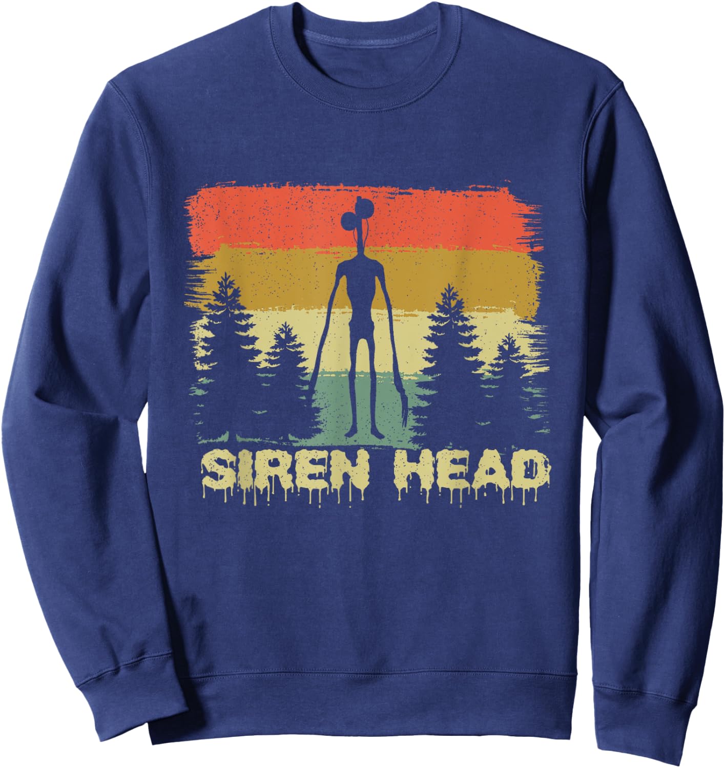 Monster Myth Siren Head Mysterious Creature Creepy Halloween Sweatshirt - Sweatshirt | Navy