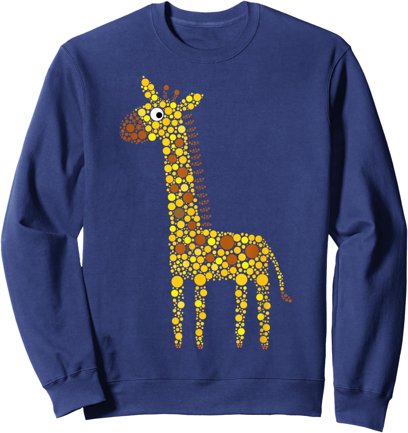 Dot Day Giraffe Polka Dot Art Kids Boys Girls Sweatshirt - Sweatshirt | Navy
