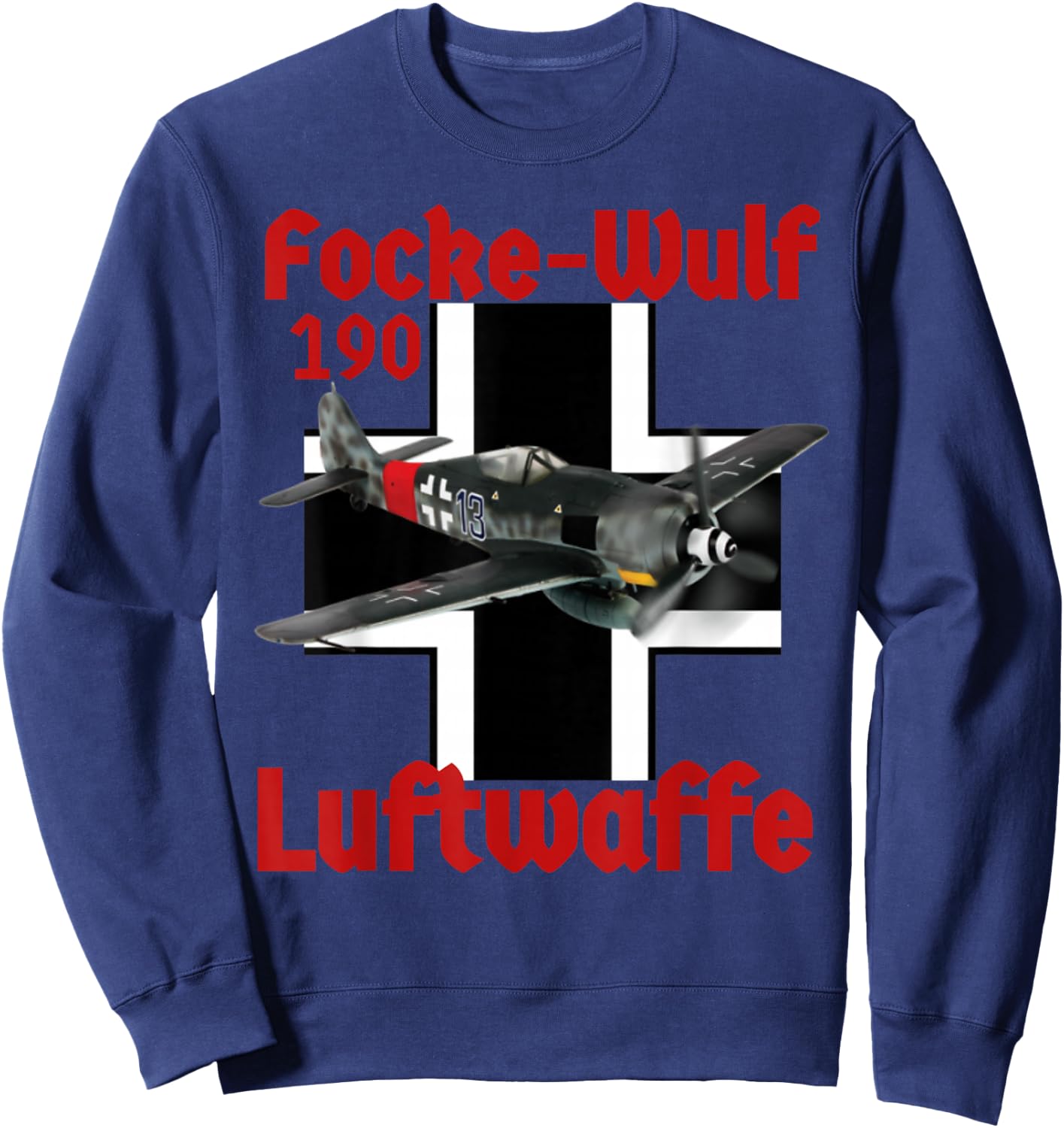 Great Aviation . German Luftwaffe F/W 190. Sweatshirt - Sweatshirt | Navy