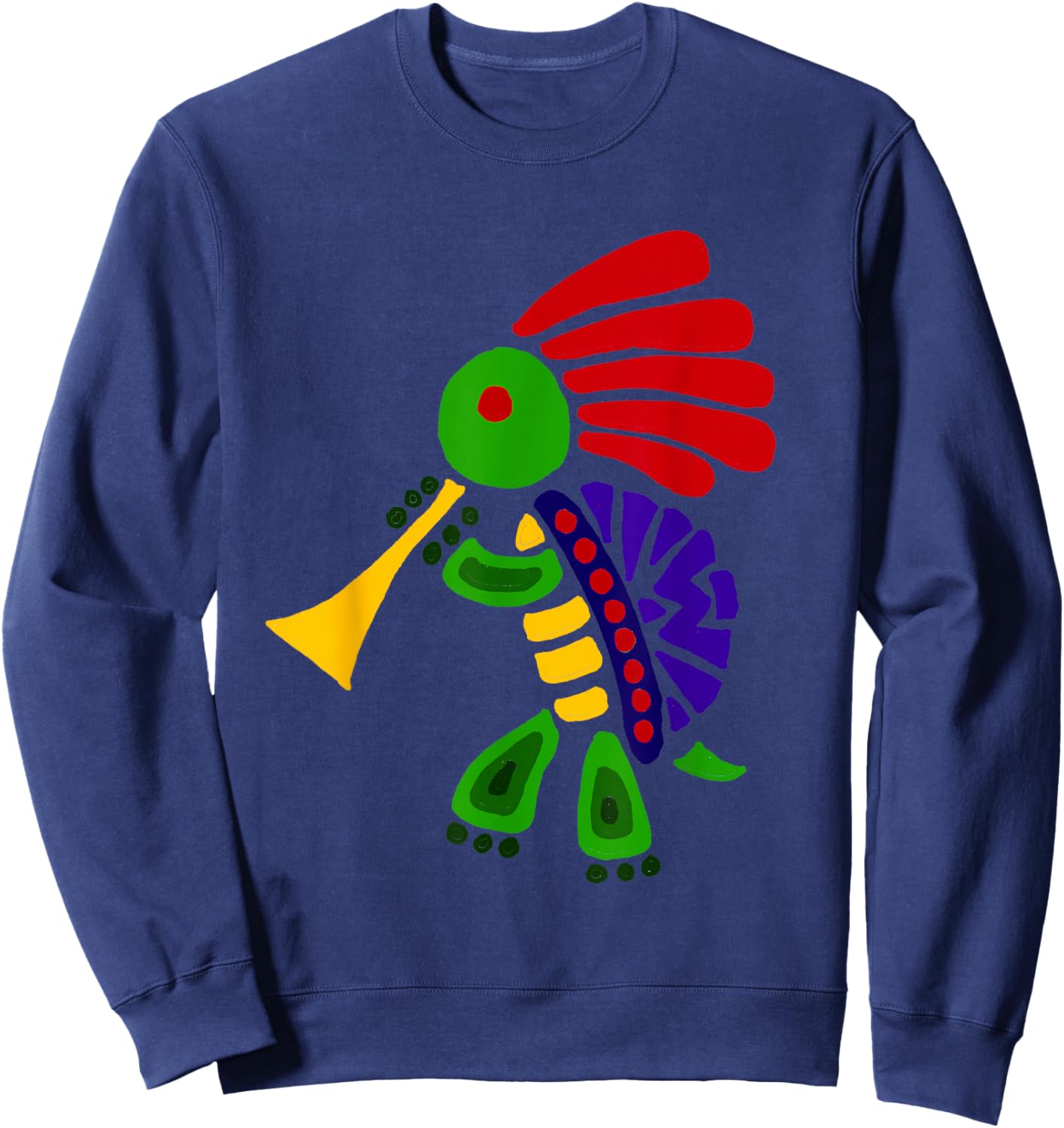 Smiletodaytees Funky Turtle Dancing Kokopelli Sweatshirt - Sweatshirt | Navy