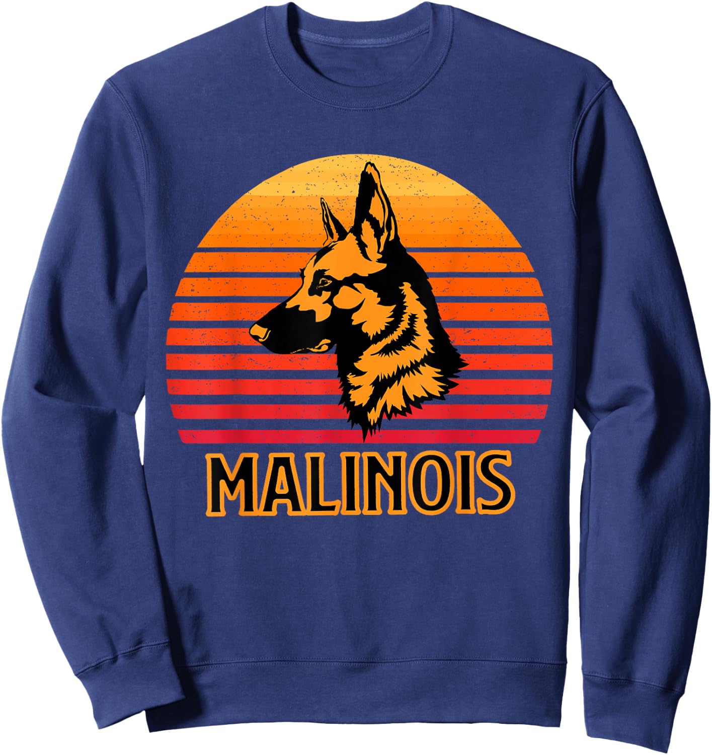 Vintage Belgian Malinois Dog Retro Malinois Gift Sweatshirt - Sweatshirt | Navy