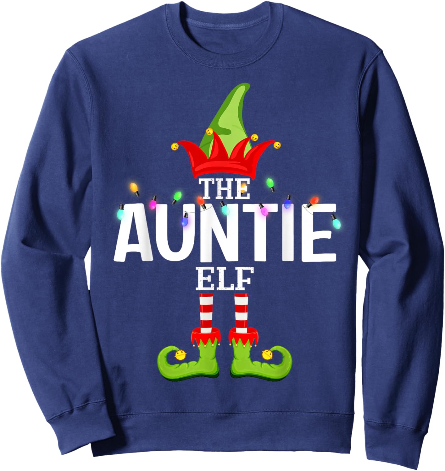 The Auntie Elf Christmas Matching Pajamas Sweatshirt - Sweatshirt | Navy