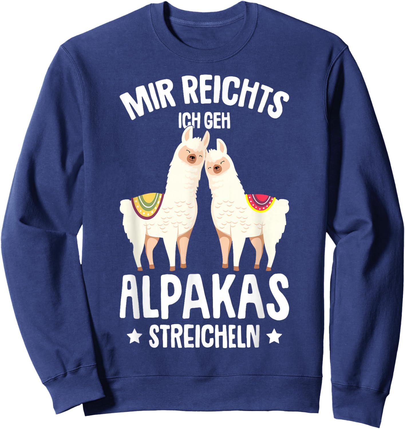 Mir reichts ich geh Alpakas streicheln Lama Girl's Women's , black Sweatshirt - Sweatshirt | Navy
