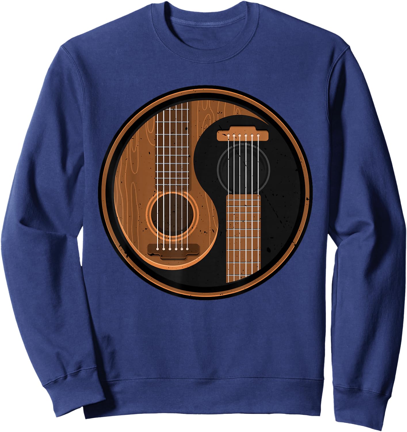 Yin Yang Guitar Player Guitarist Musician Funny Artist Gift Sweatshirt - Sweatshirt | Navy
