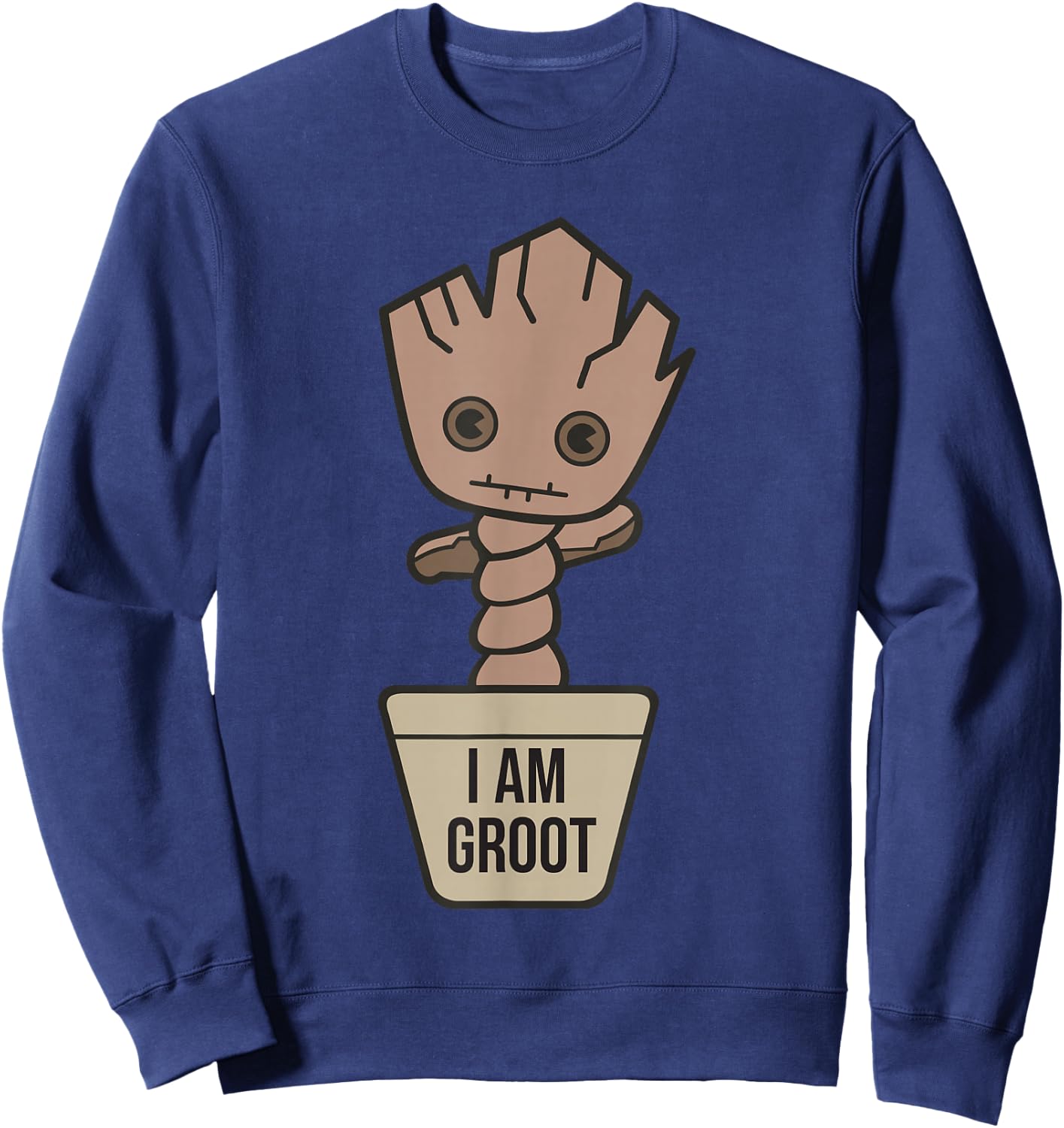 Marvel Kawaii I Am Groot Potted Baby Groot Shot Sweatshirt - Sweatshirt | Navy