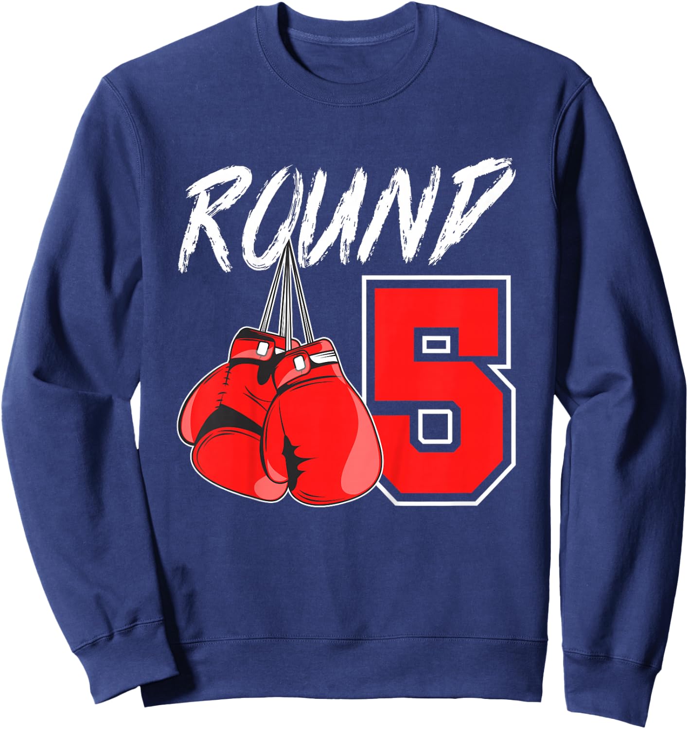 Kids 5th Birthday Boxing Boy 5 Year Old Boxer Bday Party Sweatshirt - Sweatshirt | Navy