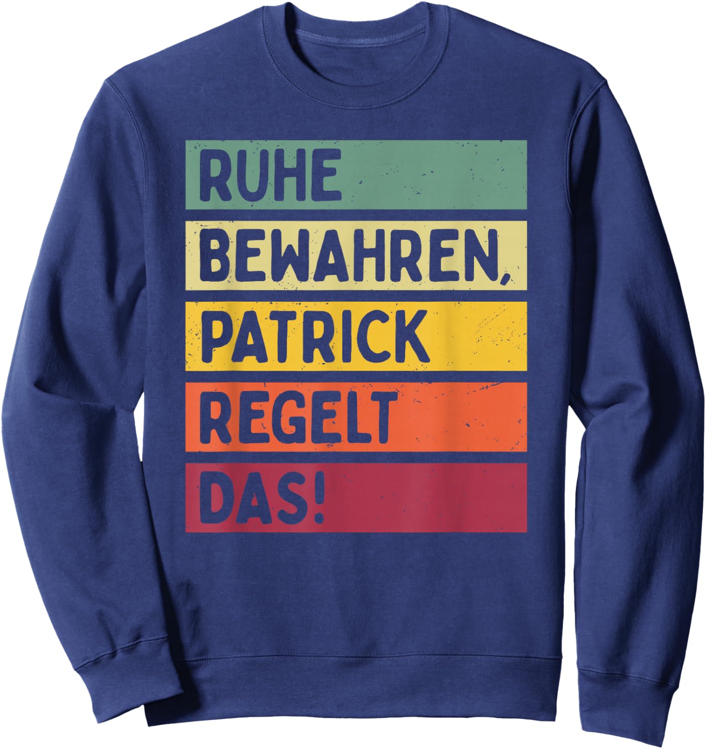 with German Text in Retro Colours [German Language], black Sweatshirt - Sweatshirt | Navy