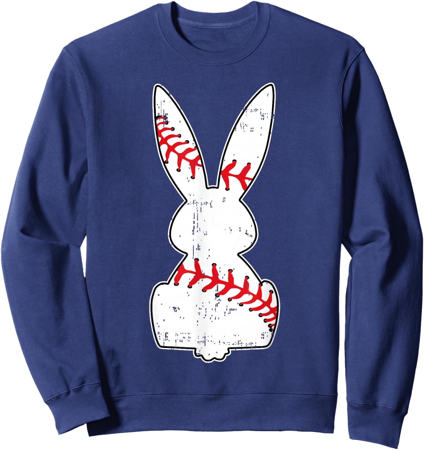 Baseball Bunny Happy Easter Funny Baseball Boys Girls Kids Sweatshirt - Sweatshirt | Navy