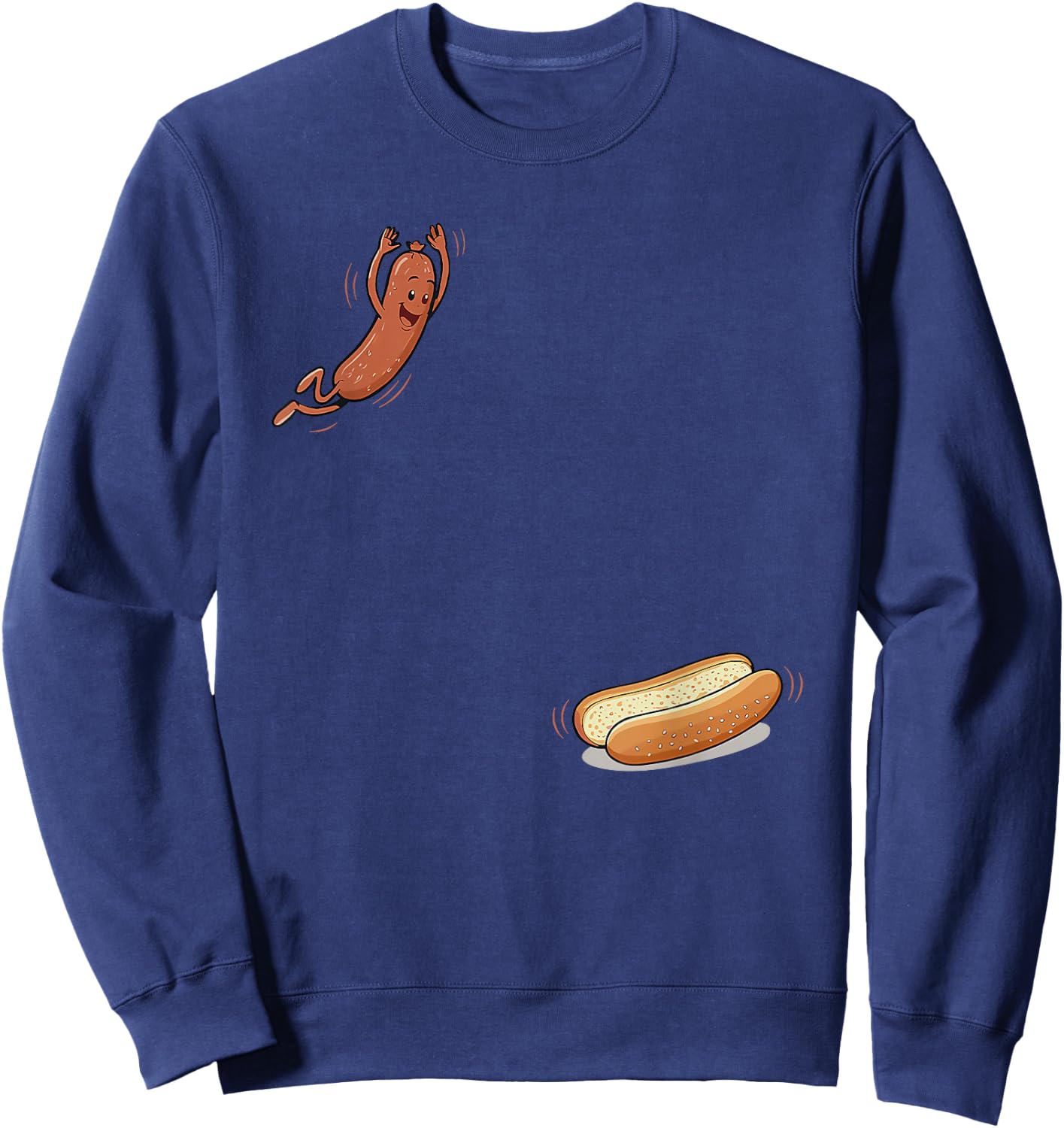 hot Dog Jumping into bun Sweatshirt - Sweatshirt | Navy