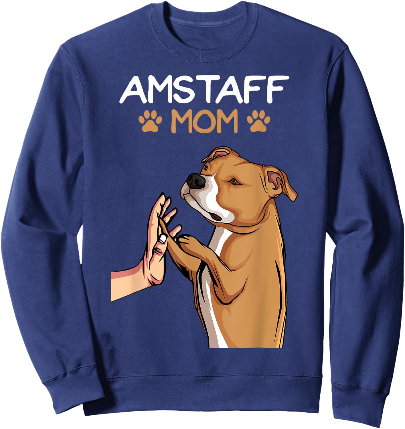American Staffordshire Terrier Amstaff Mama Hunde Sweatshirt - Sweatshirt | Navy