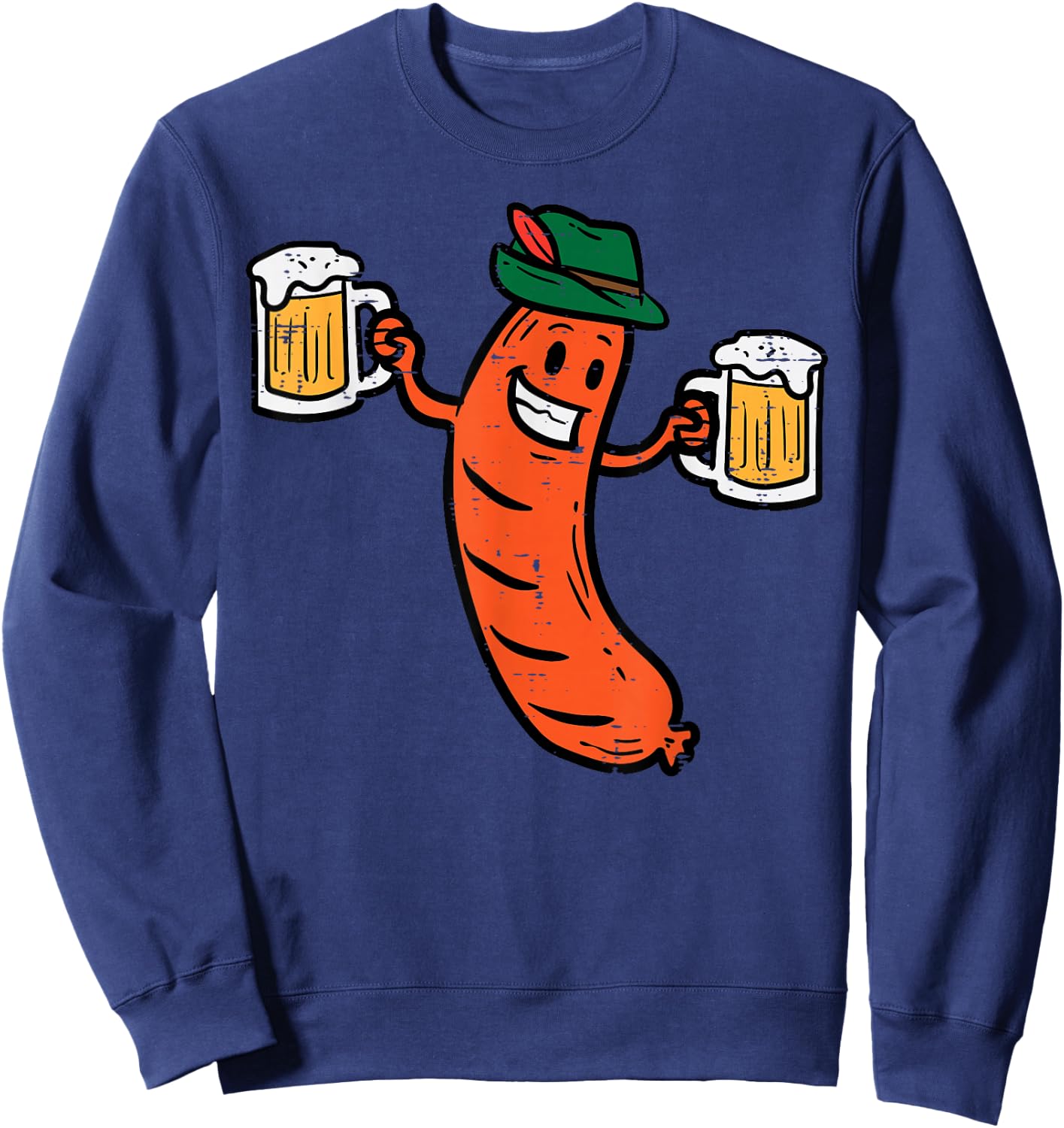 Oktoberfest Bratwurst German Sausage Costume Men Women Kids Sweatshirt - Sweatshirt | Navy