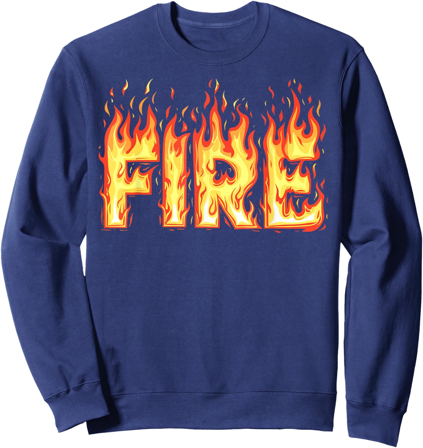 Fire Flame Costume Adult Kids Men Women , Black, S Sweatshirt - Sweatshirt | Navy
