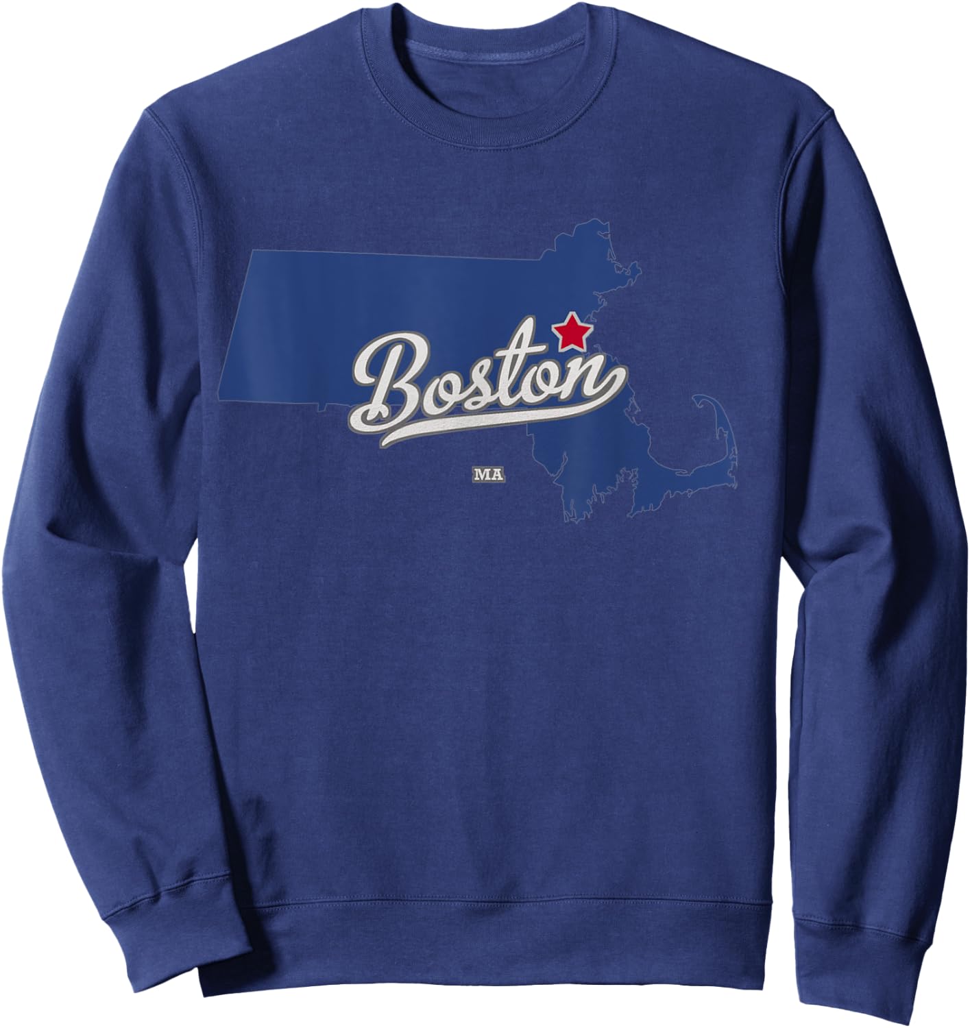 Boston Massachusetts MA Map Sweatshirt - Sweatshirt | Navy