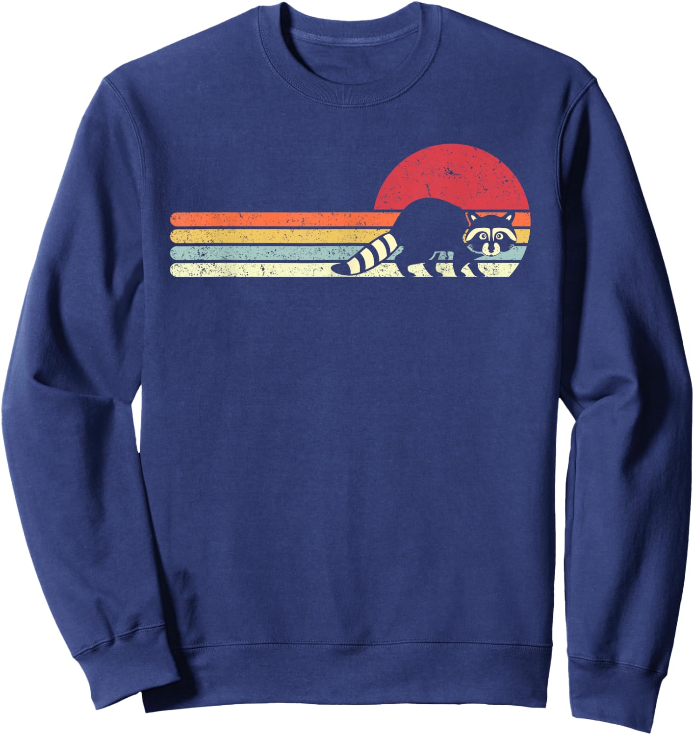 Raccoon Shirt. Retro Style Sweatshirt - Sweatshirt | Navy