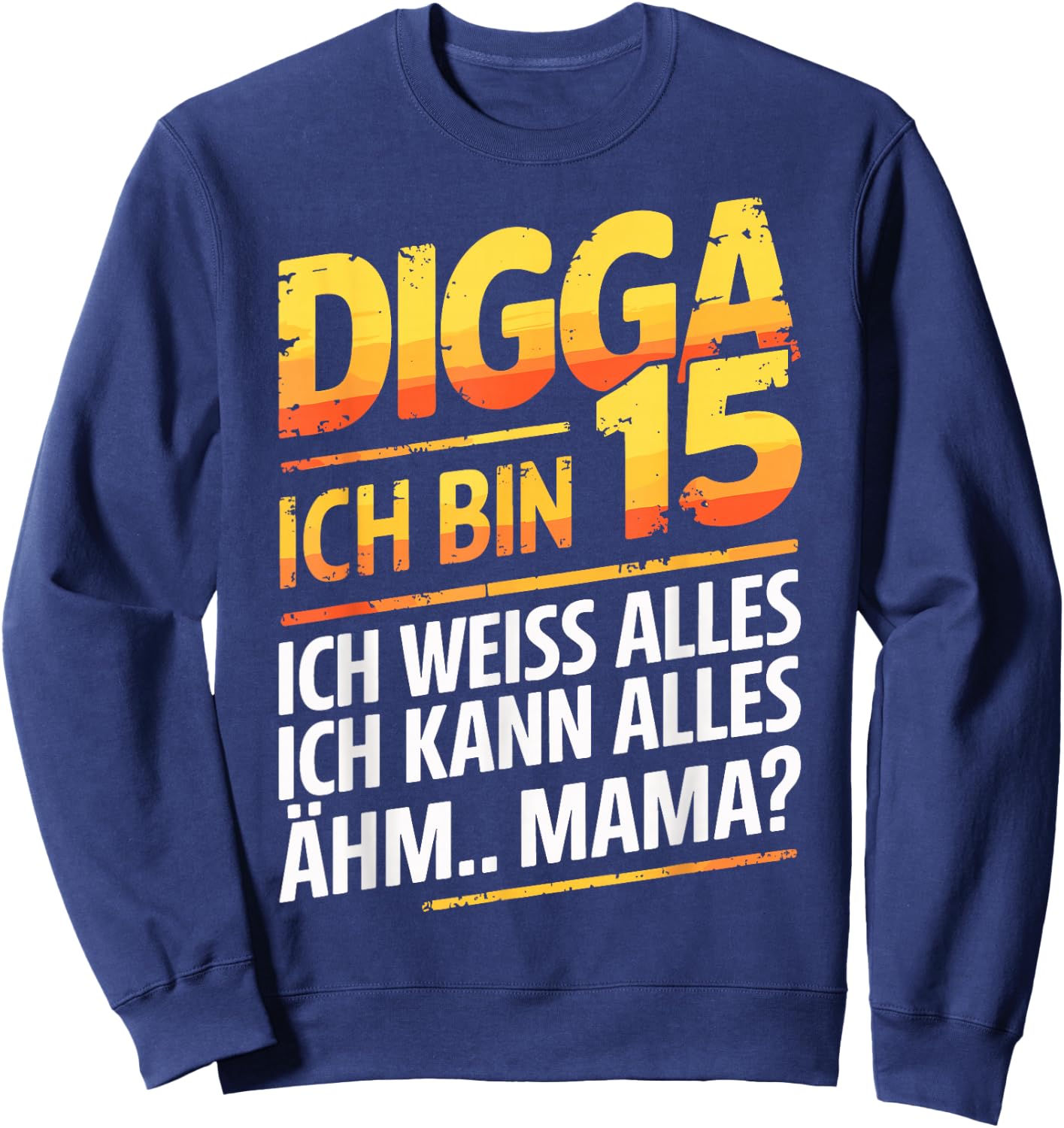 15th Birthday Boy Girl 15 Years 2010 Funny Gift , black Sweatshirt - Sweatshirt | Navy