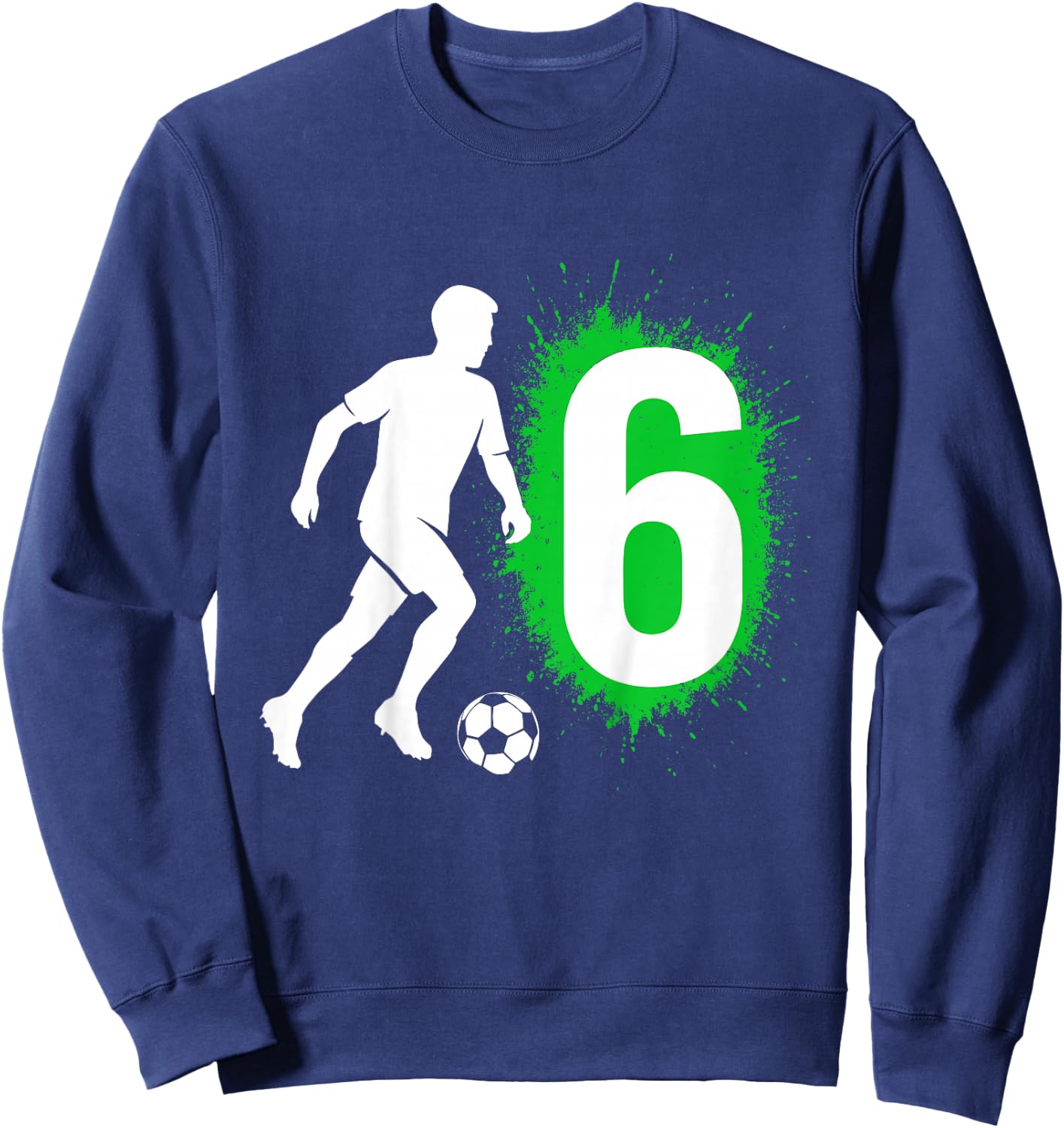 Enfant 6e Anniversaire de Football, garçon | Six, 6 Ans garçon Sweatshirt - Sweatshirt | Navy
