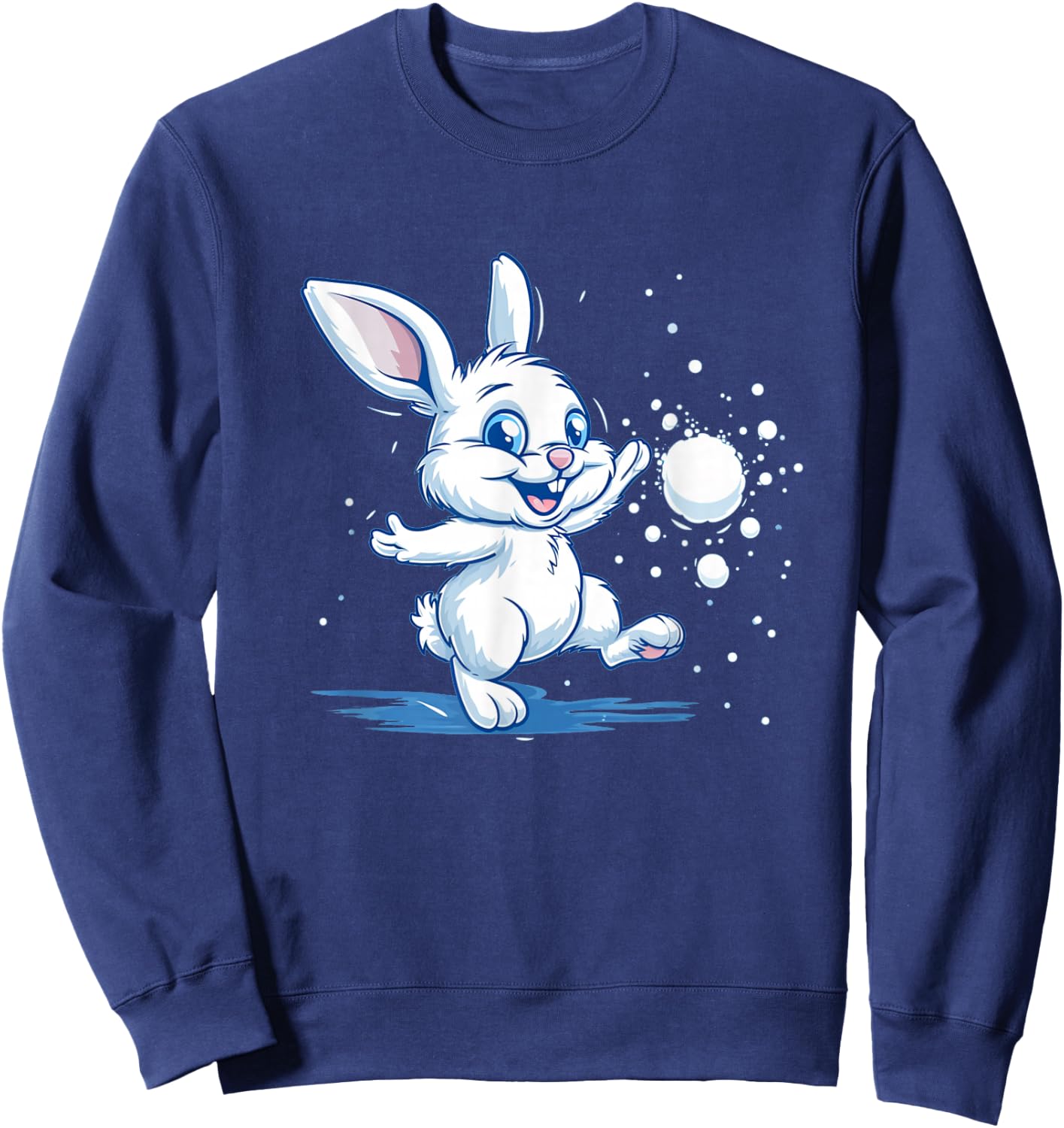 Snowball bunny in winter for Snowballer and fights lovers Sweatshirt - Sweatshirt | Navy