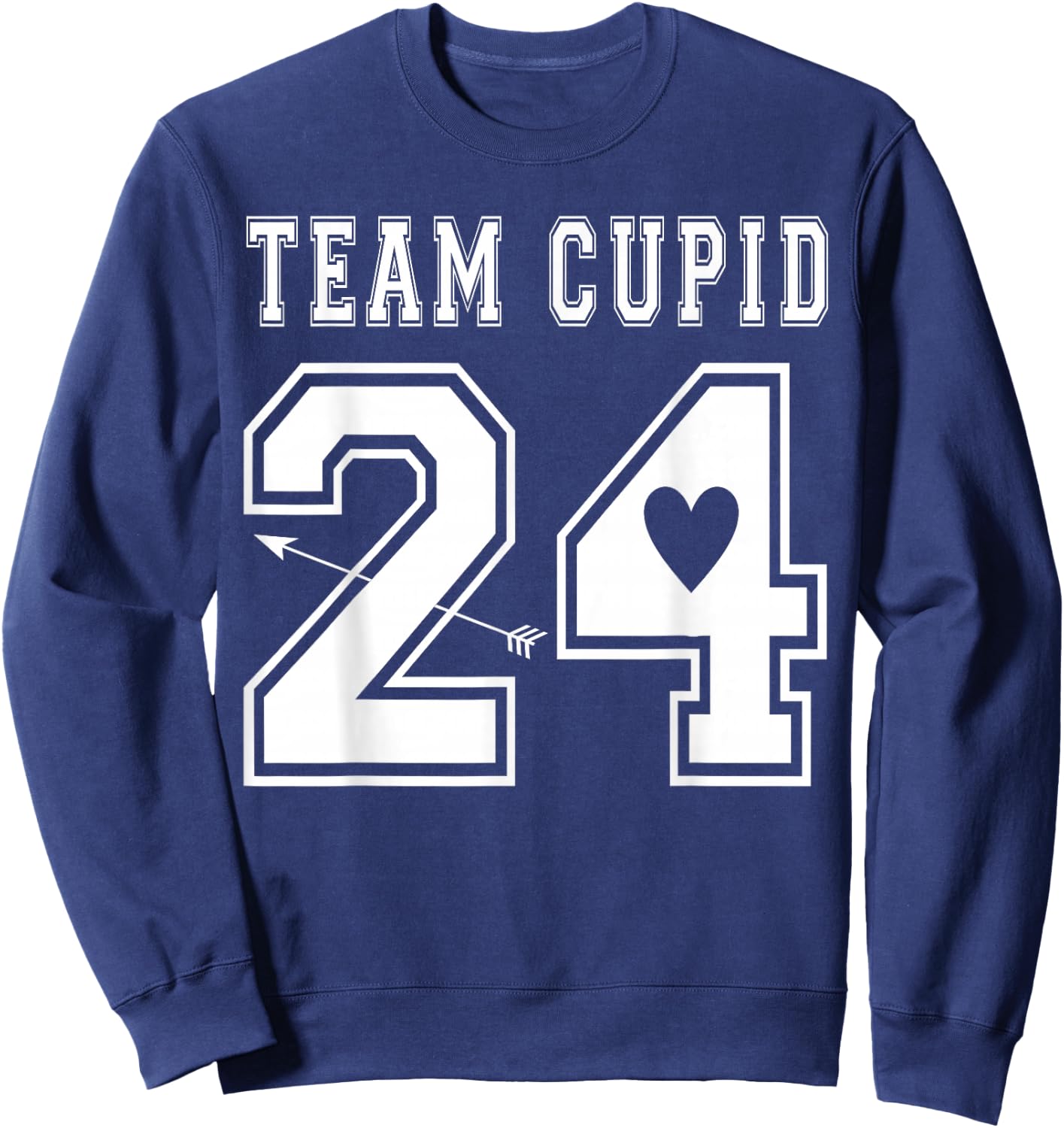 Team Cupid 2024 Valentines Day Sports Jersey Style Sweatshirt - Sweatshirt | Navy