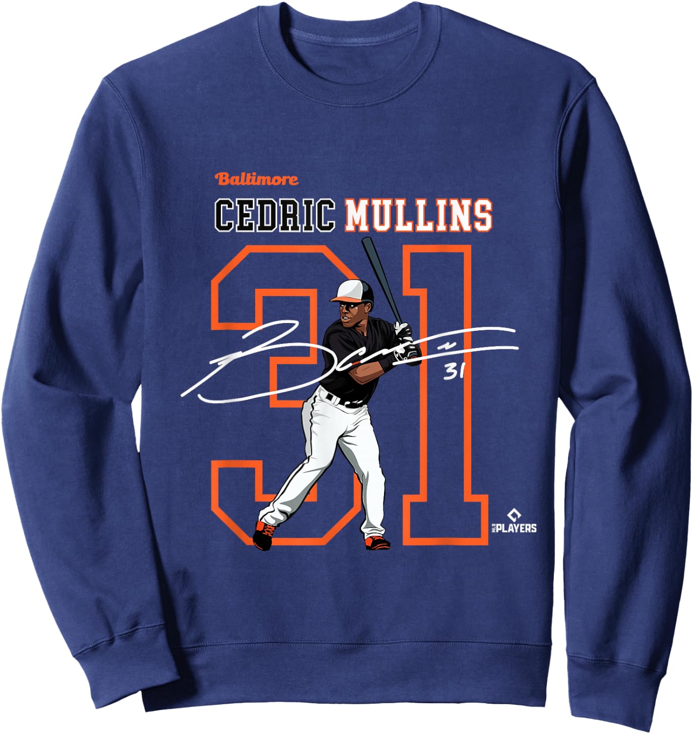 Cedric Mullins | Baltimore Baseball Players | MLBCMS3004 Sweatshirt - Sweatshirt | Navy