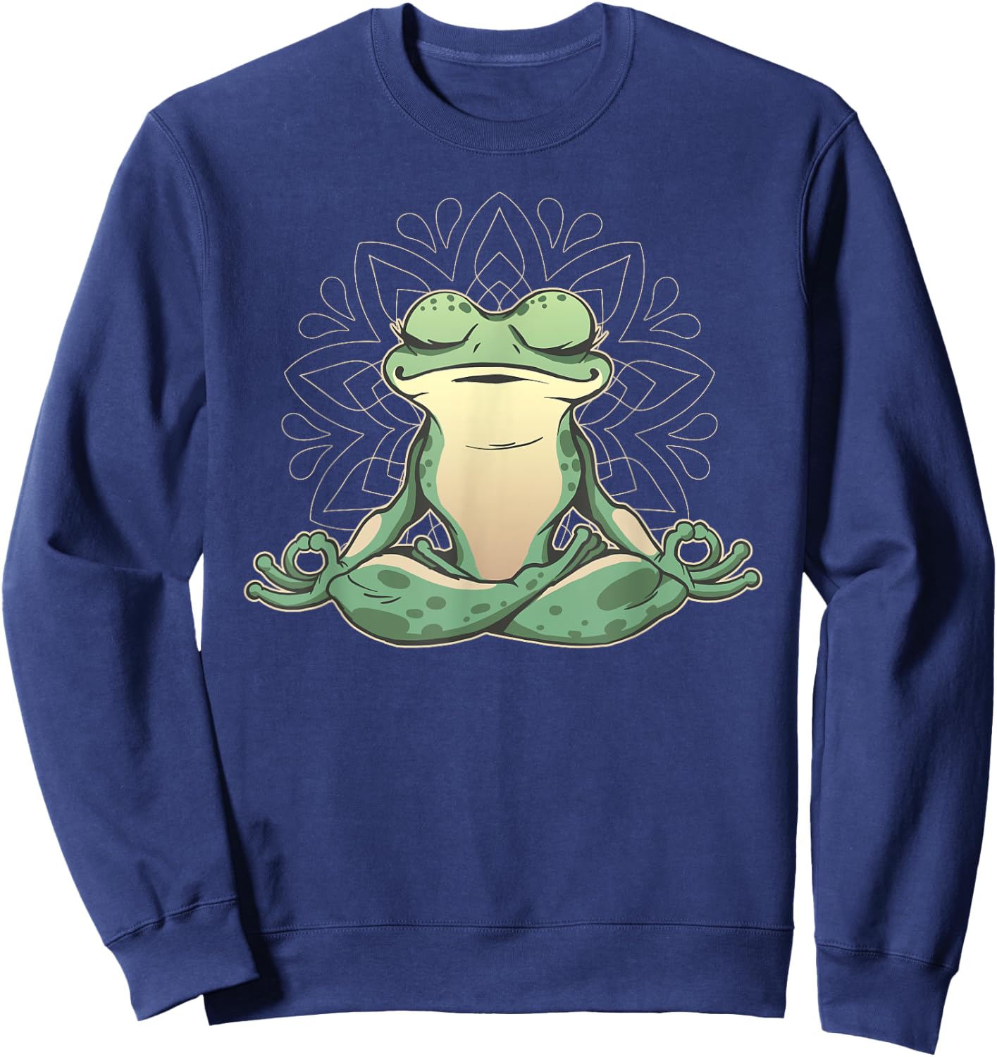 Meditating Yoga Frog Sweatshirt - Sweatshirt | Navy