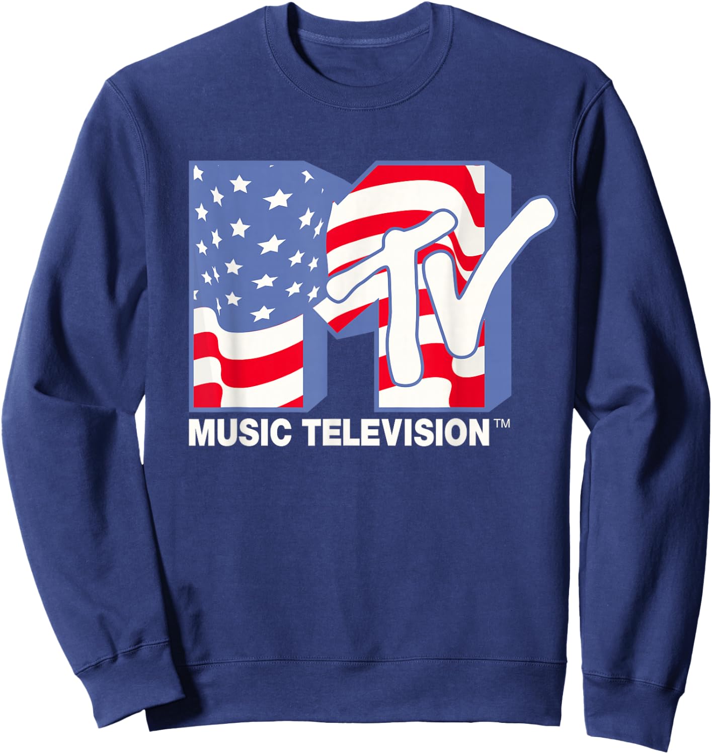 MTV Americana Flag Logo Sweatshirt - Sweatshirt | Navy