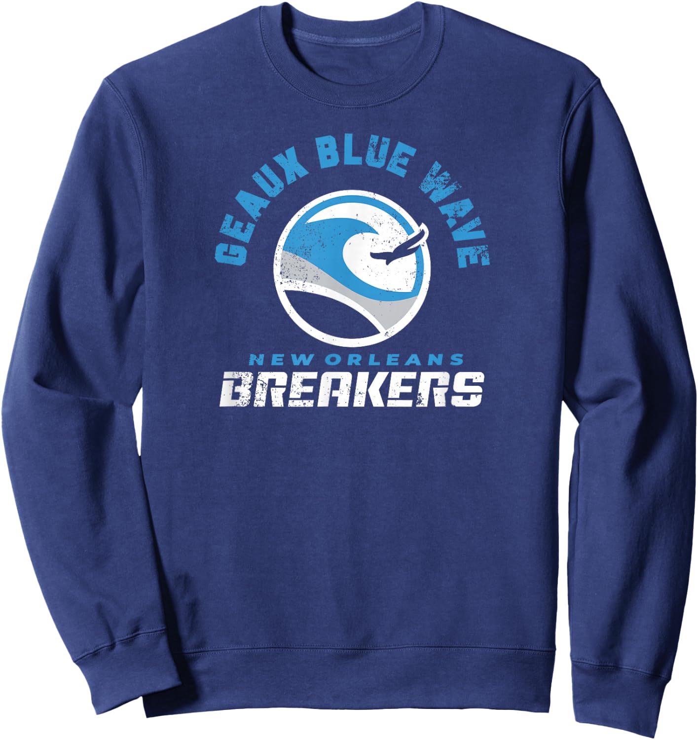New Orleans Breakers: Geaux Blue Wave Sweatshirt - Sweatshirt | Navy