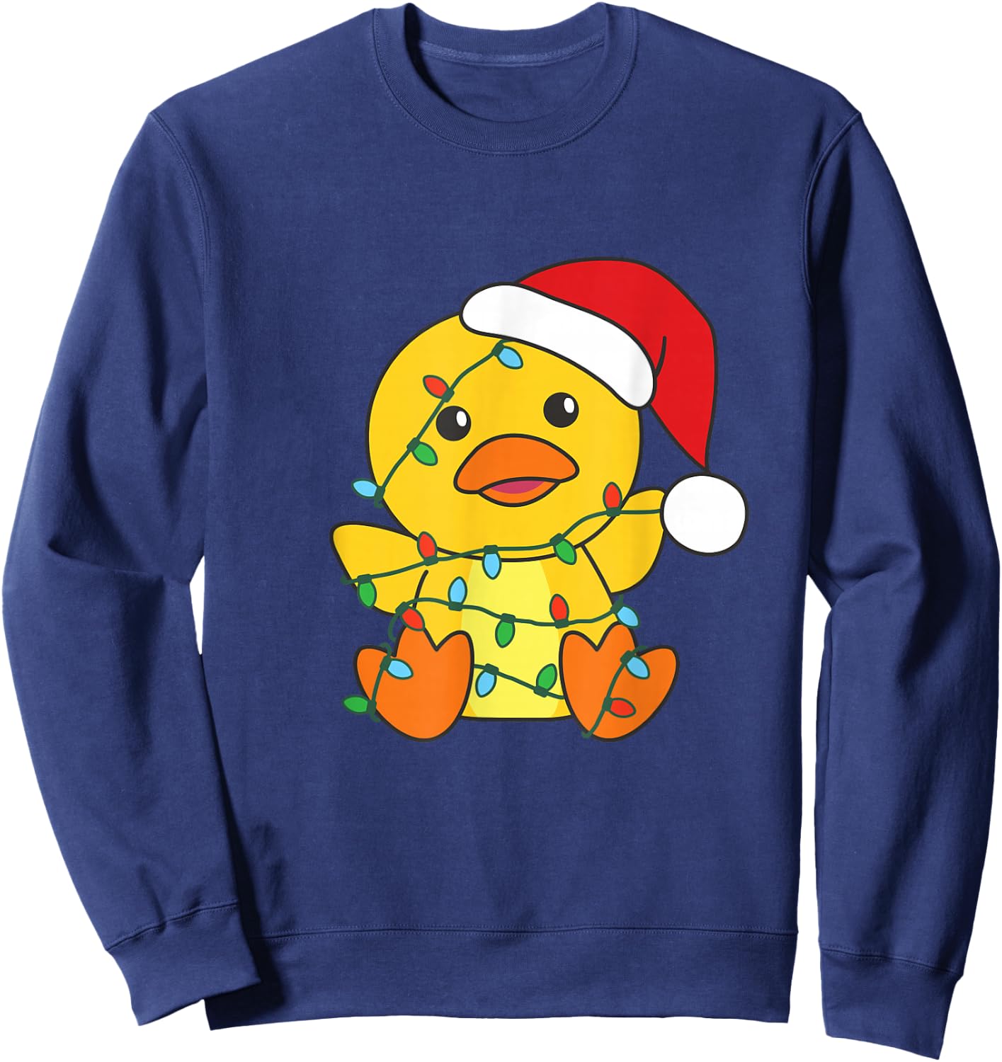 Duck Merry Christmas Winter Animals Duck Sweatshirt - Sweatshirt | Navy