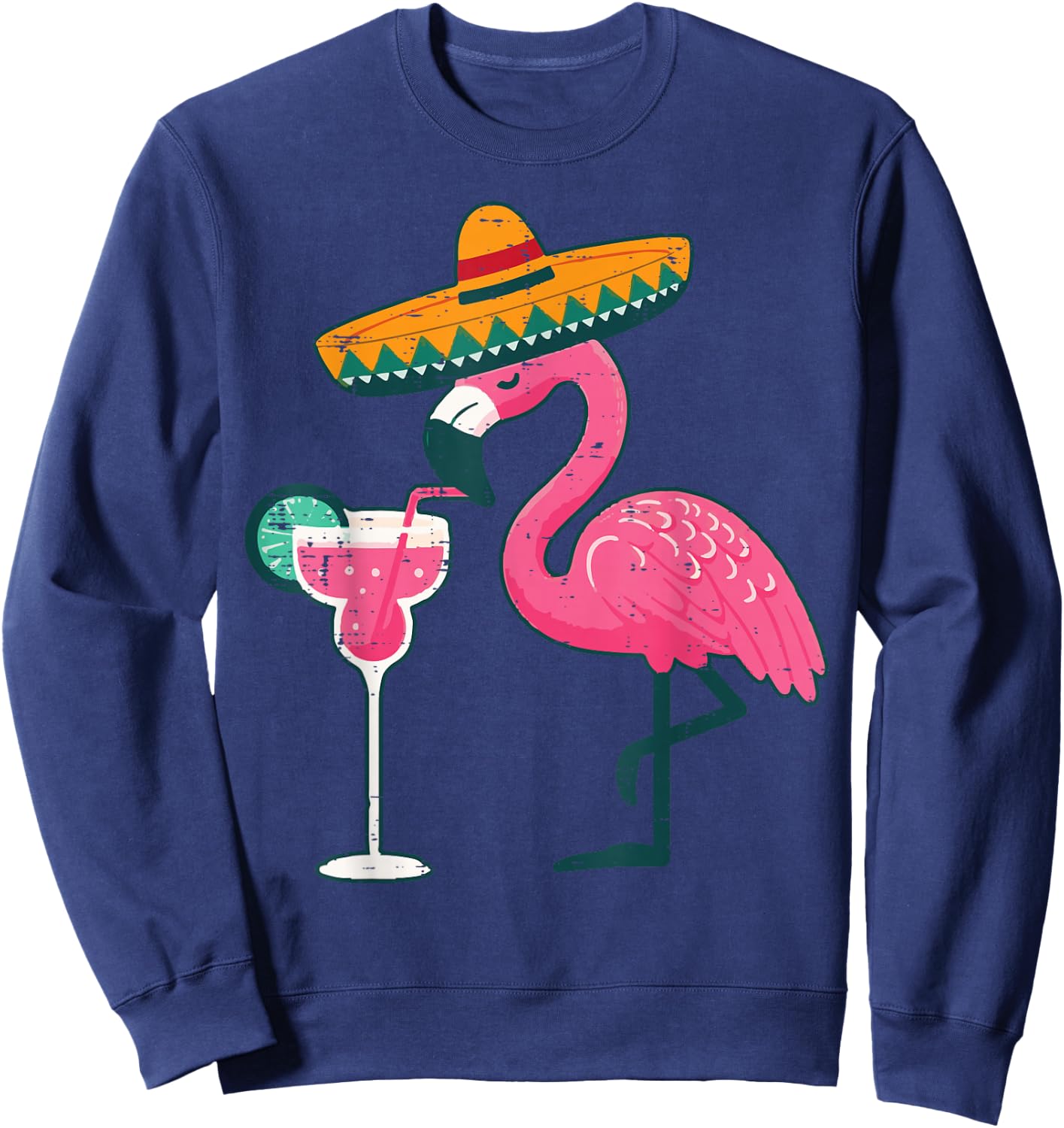 Mexican Flamingo Sombrero Cinco De Mayo Fiesta Women Men Kid Sweatshirt - Sweatshirt | Navy