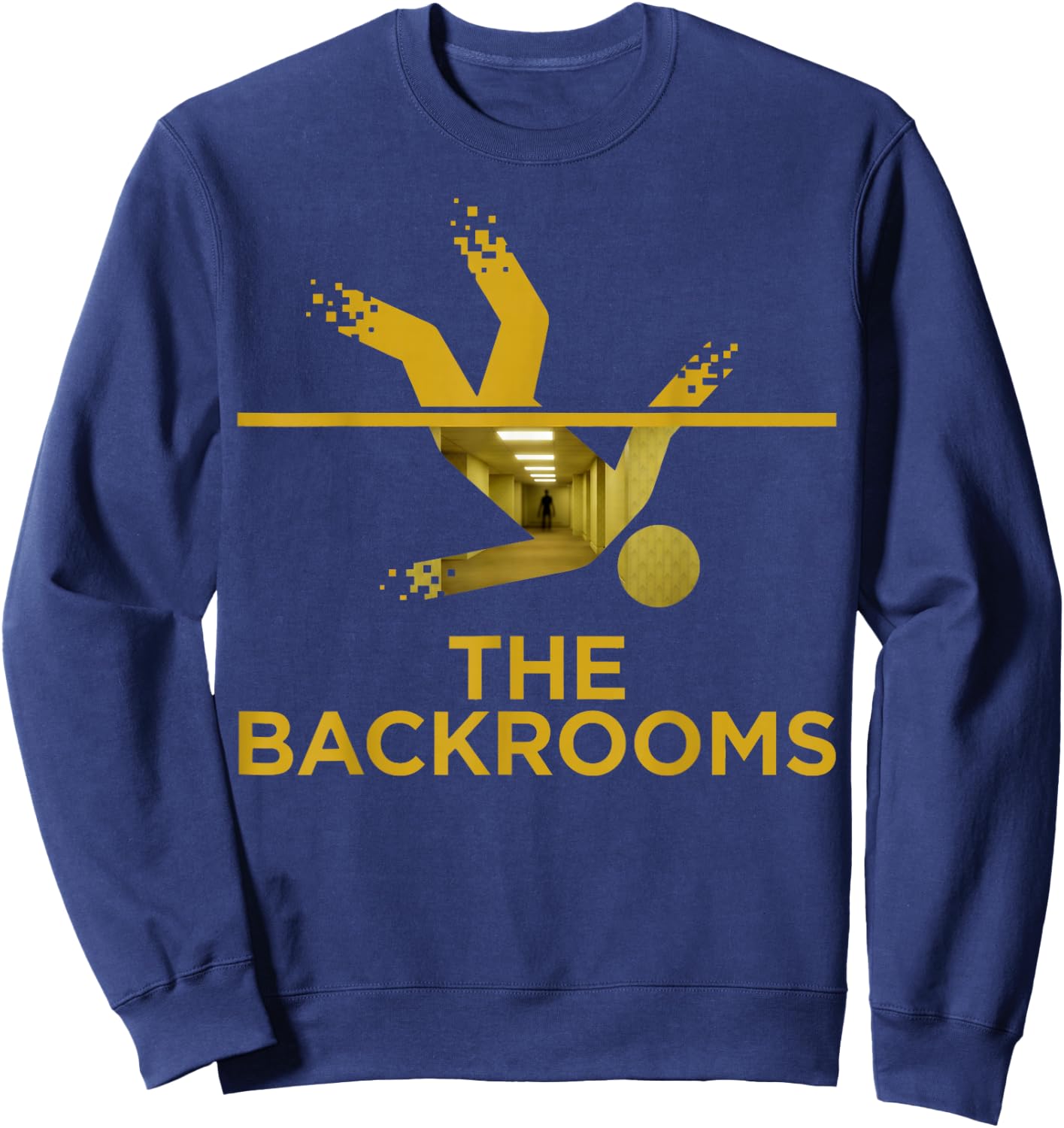 Falling Into The Backrooms Liminal Hallway Sweatshirt - Sweatshirt | Navy