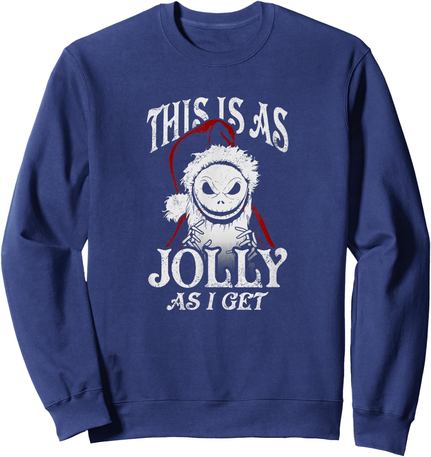 Disney Christmas Jack Skellington AS Jolly As I Get Sweatshirt - Sweatshirt | Navy