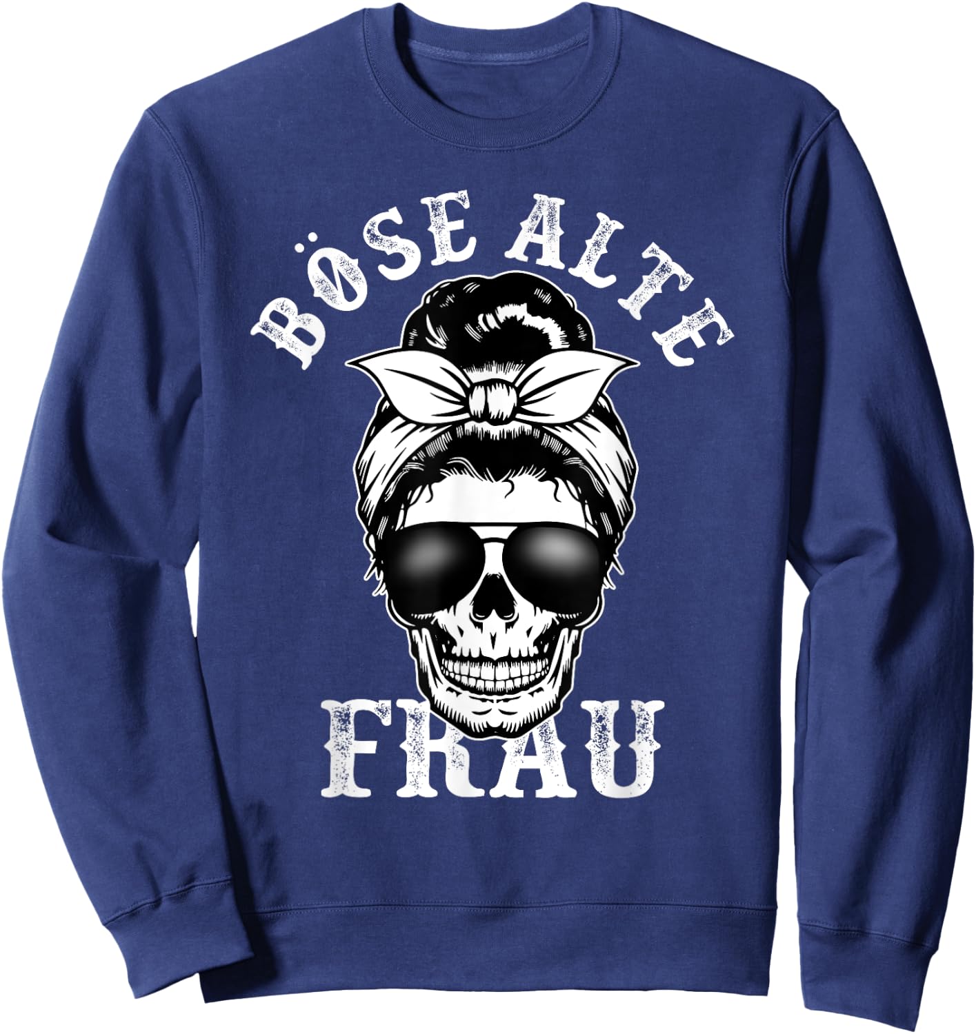 Böse Alte Frau unordentlicher Brötchenschädel Sweatshirt - Sweatshirt | Navy