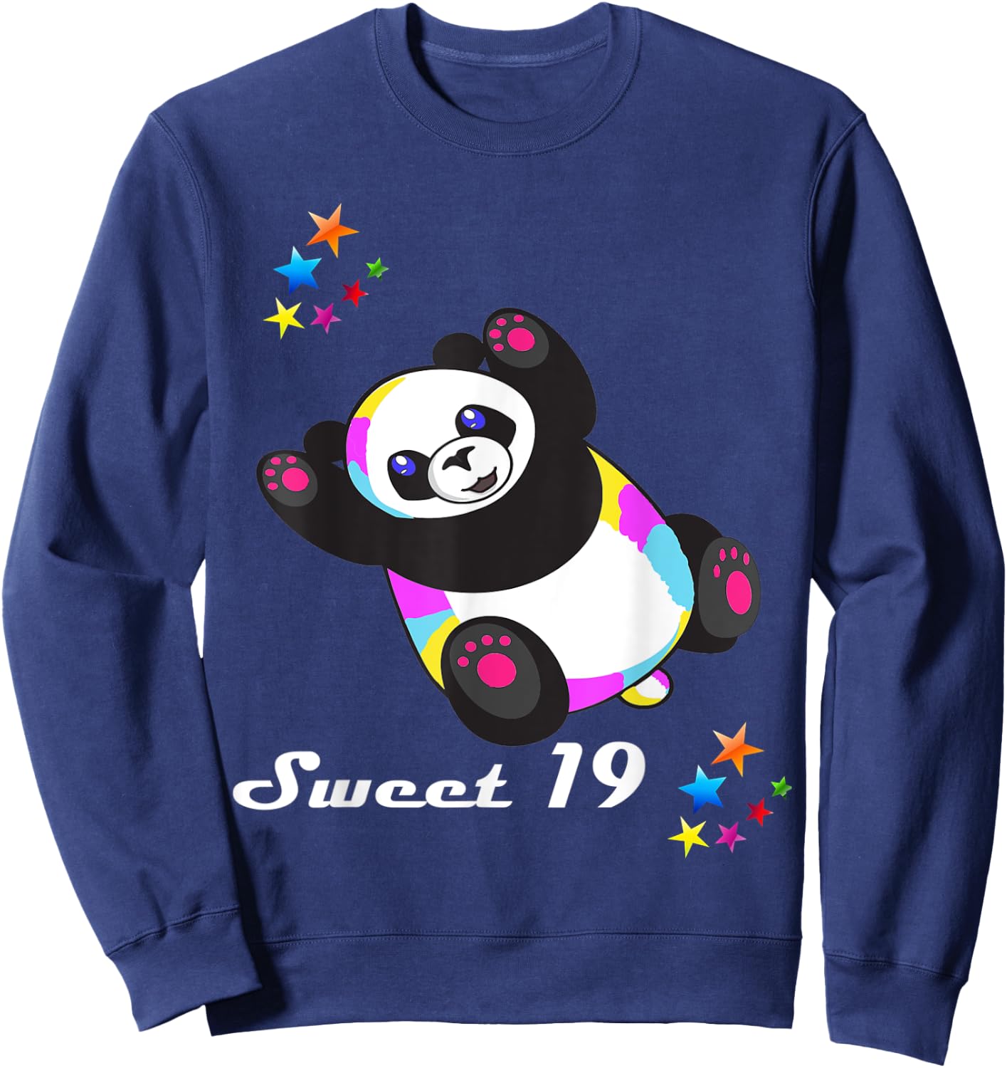 Geschenk zum 19. Geburtstag für Frauen und Mädchen, lustiger süßer Panda Sweatshirt - Sweatshirt | Navy