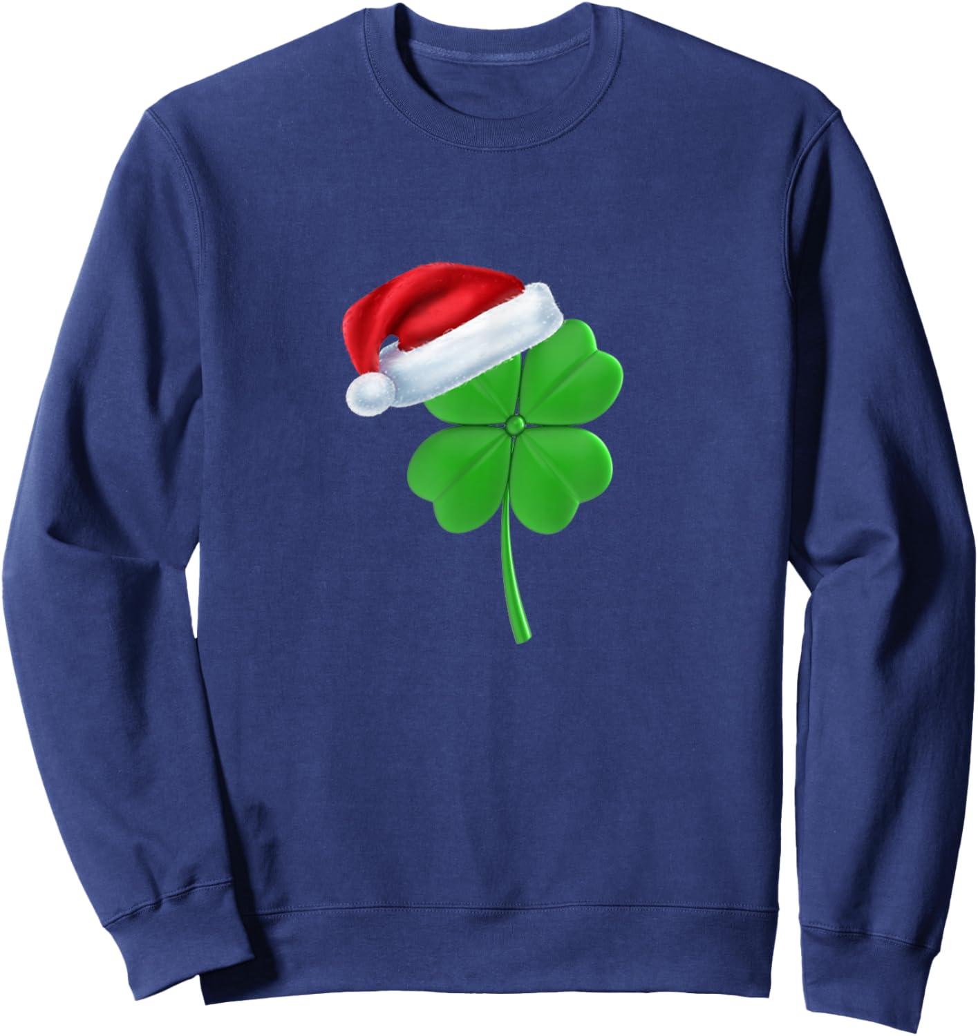 Irish Shamrock Lucky Clover Christmas Holiday Party Sweatshirt - Sweatshirt | Navy