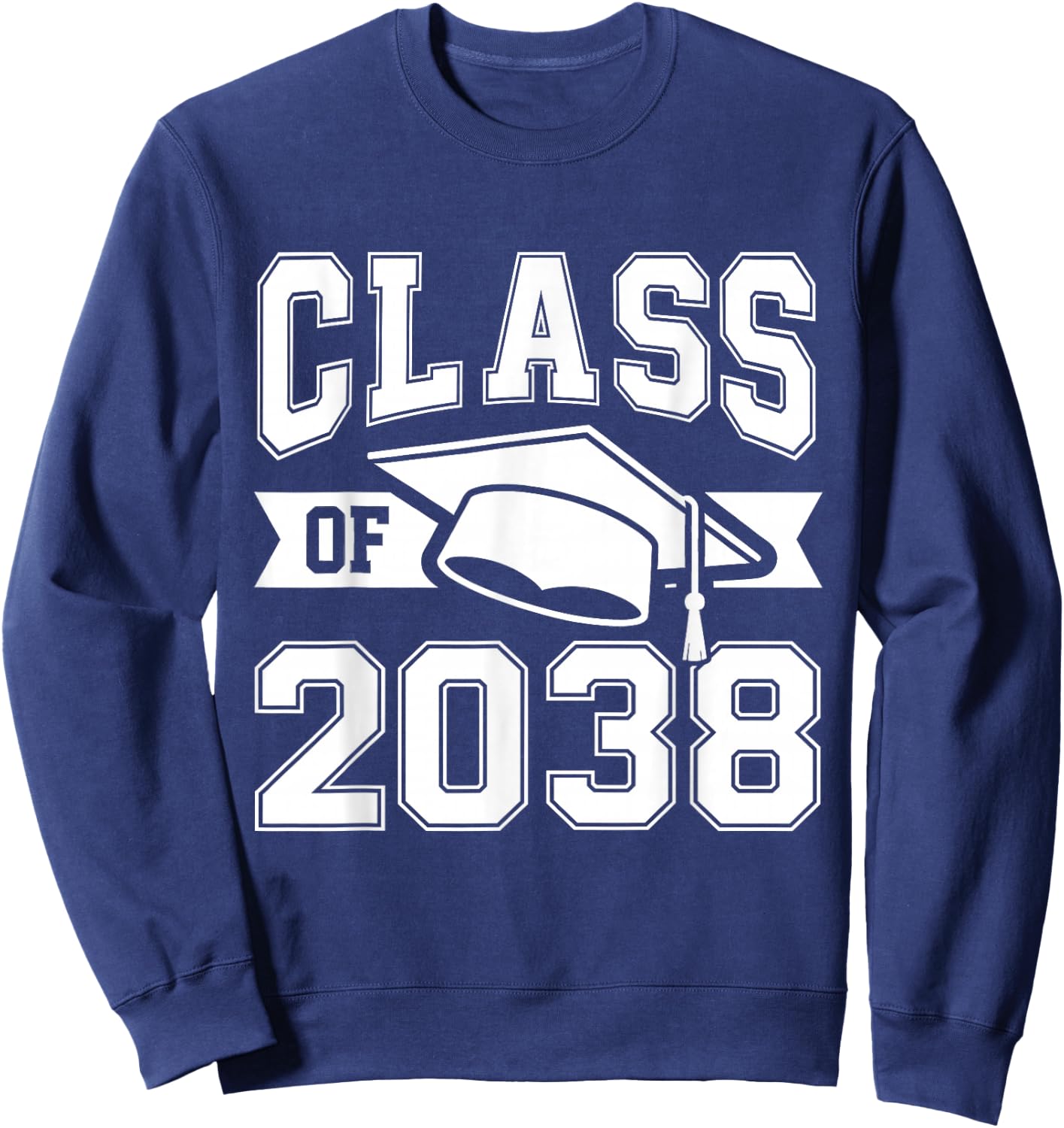 Class of 2038 Grow with me Boys Girls Kids Graduation 2038 Sweatshirt - Sweatshirt | Navy