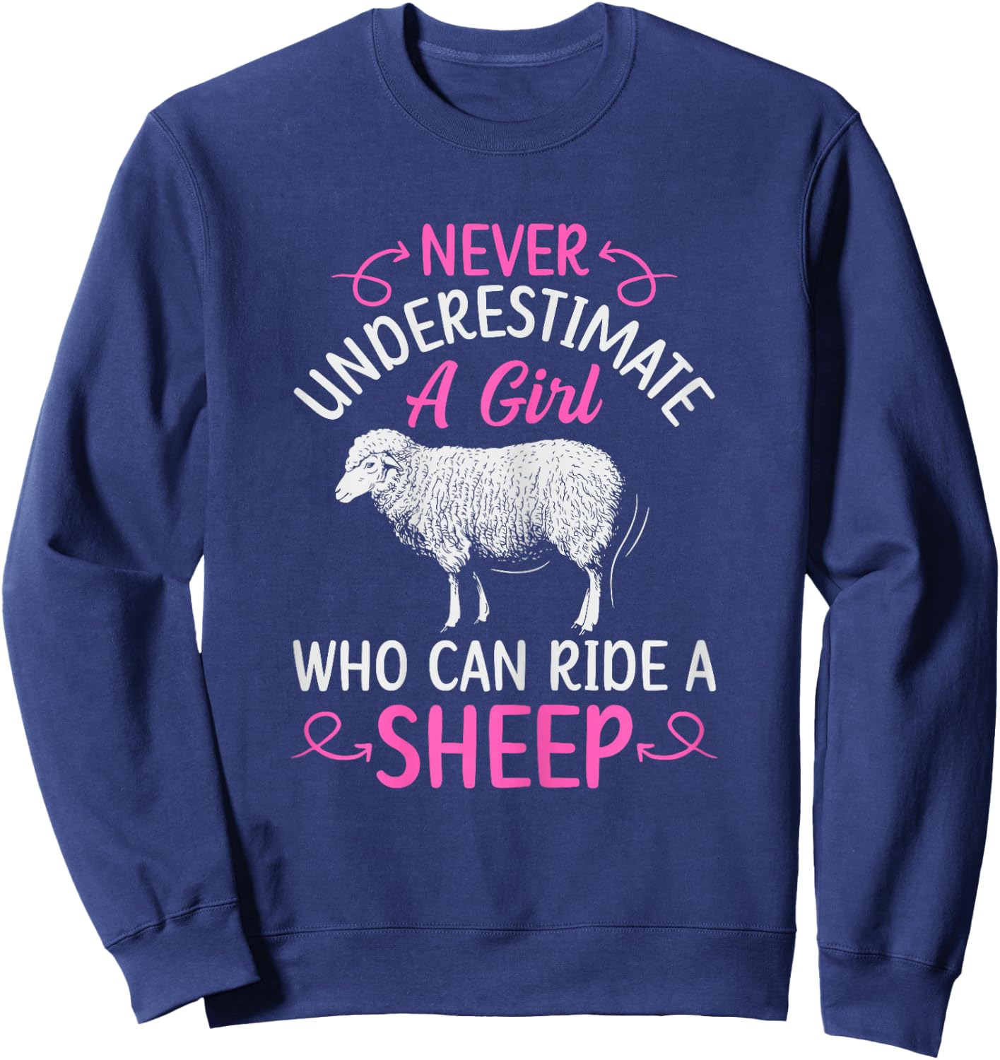 Youth Rodeo Mutton Busting Design for a Mutton Busting Girl Sweatshirt - Sweatshirt | Navy