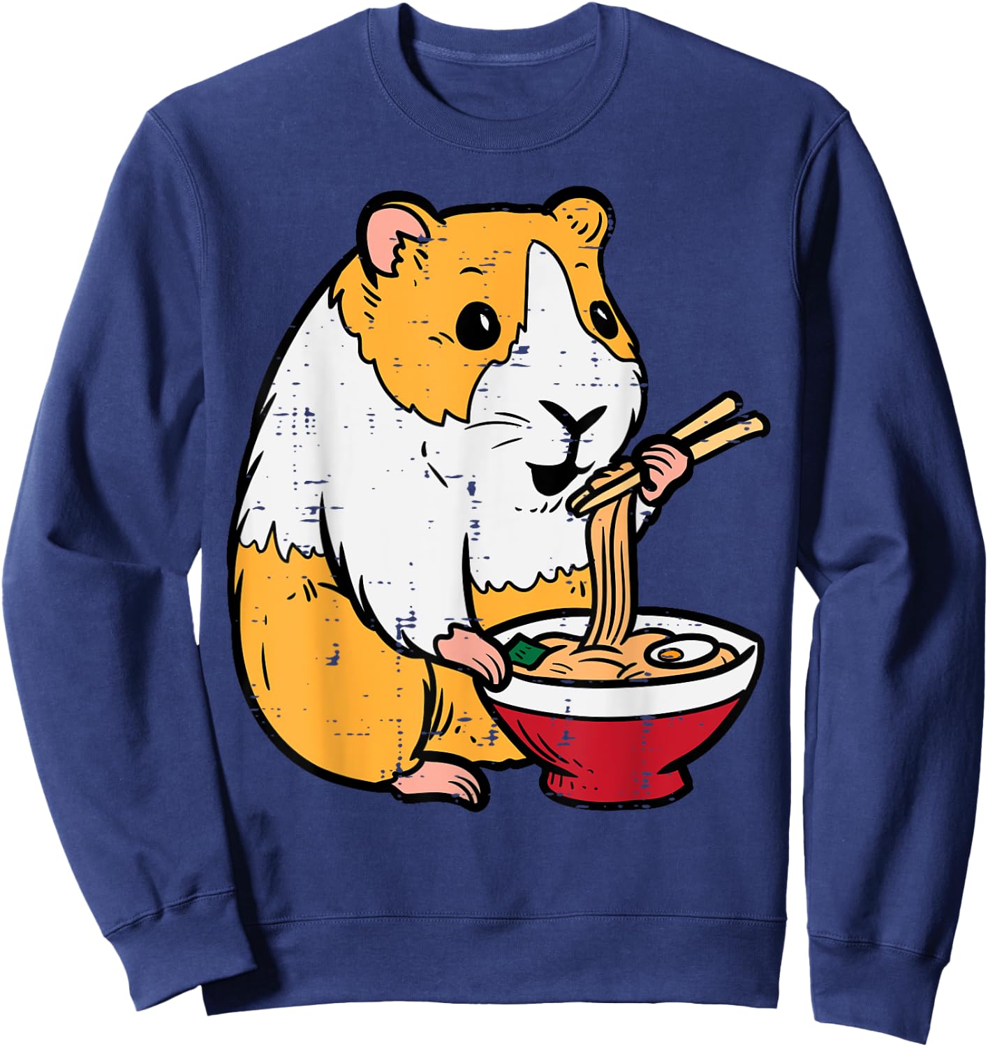 Guinea Pig Ramen Kawaii Cavy Anime Japanese Men Kids Women Sweatshirt - Sweatshirt | Navy