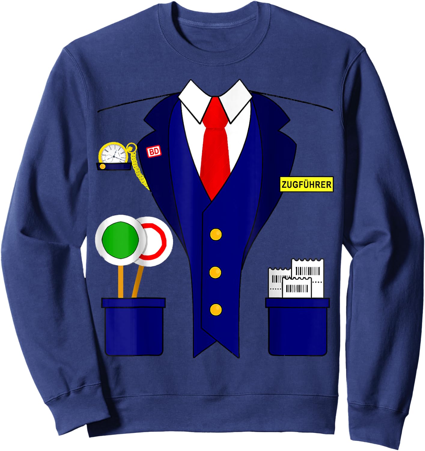 Trainer Guide Conductor Train Driver Carnival Costume , black Sweatshirt - Sweatshirt | Navy