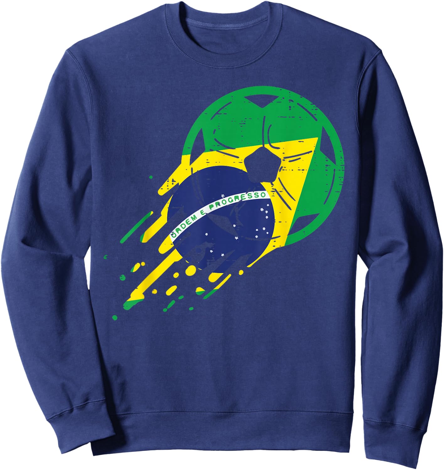 Brazil Flag Brazilian Soccer Football Fan Men Women Kids Sweatshirt - Sweatshirt | Navy