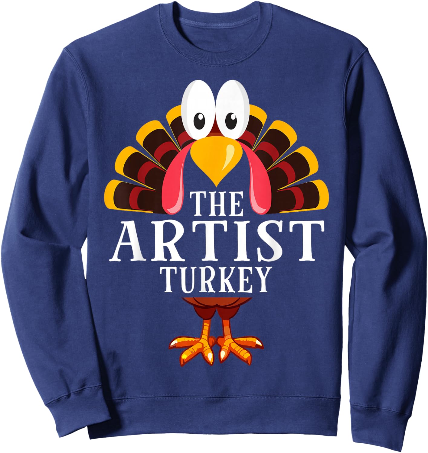 Thanksgiving The Artist Turkey Matching Sweatshirt - Sweatshirt | Navy