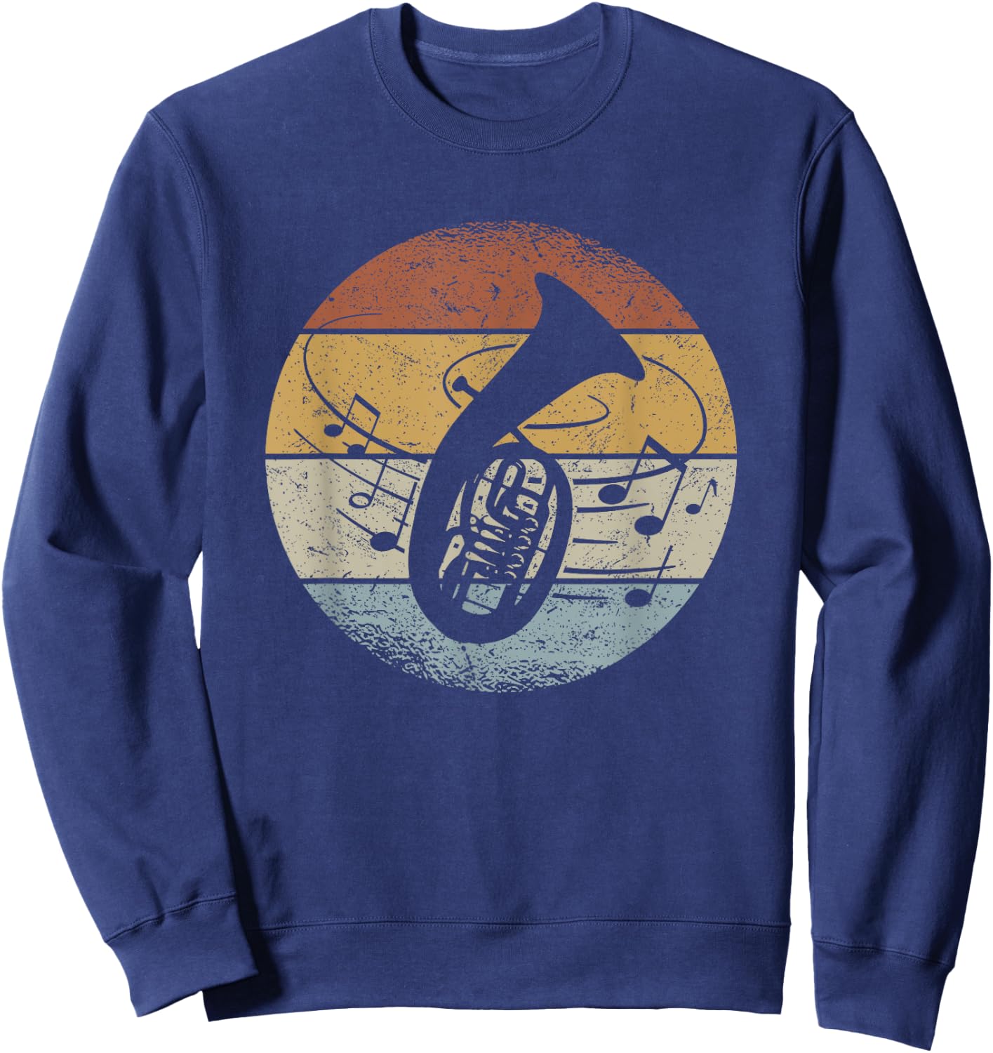 Tenor Hornist Orchestra Musician Notes Retro Tenor Horn , black, s Sweatshirt - Sweatshirt | Navy