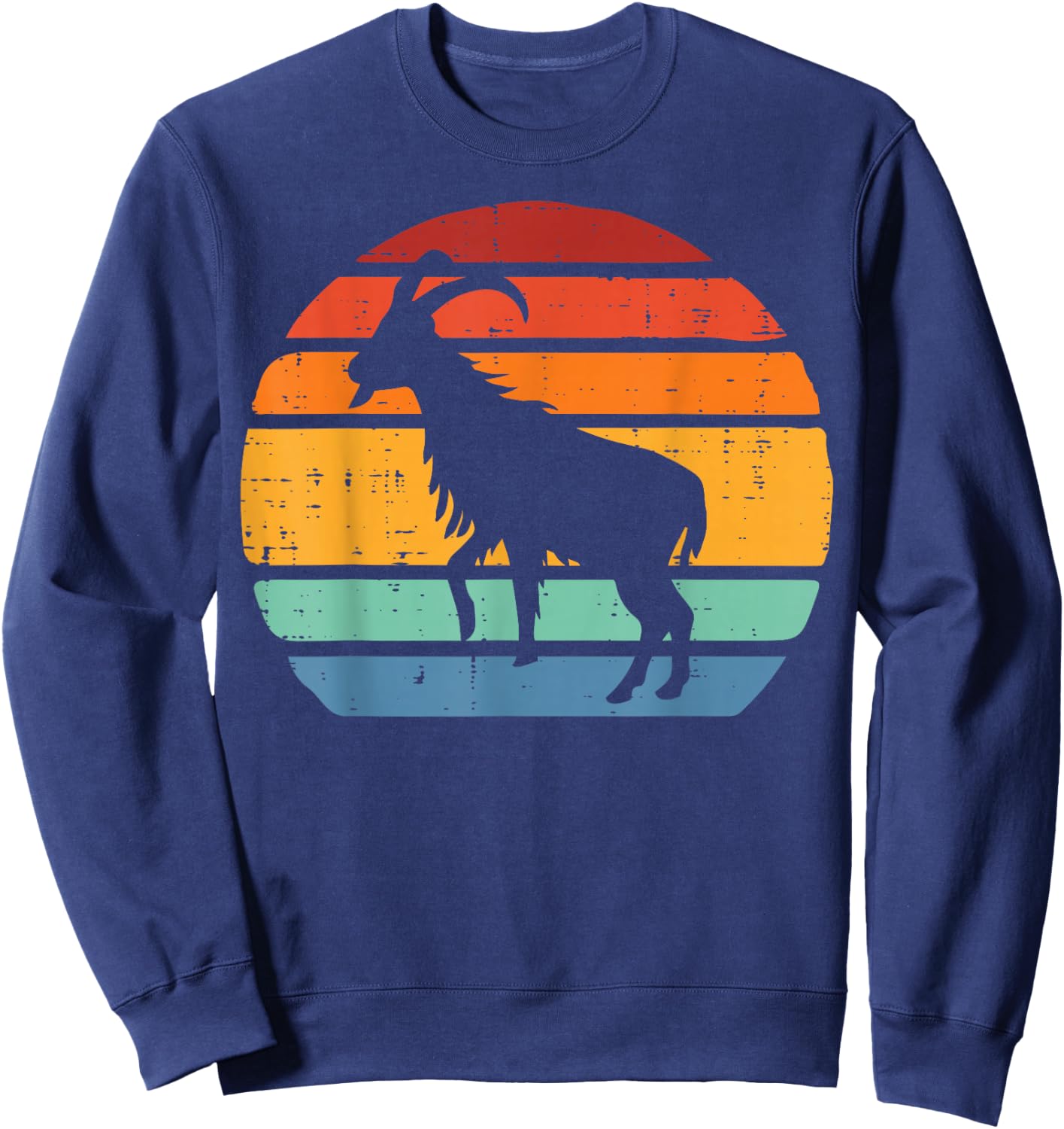 Goat Silhouette Sunset Retro Livestock Farmer Men Women Kid Sweatshirt - Sweatshirt | Navy