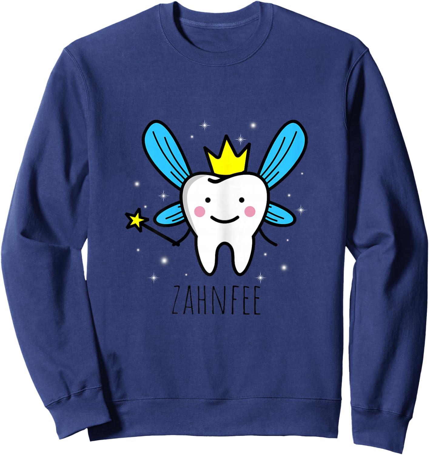 Tooth Fairy Carnival Party Costume Fancy Dress Teeth , White Sweatshirt - Sweatshirt | Navy