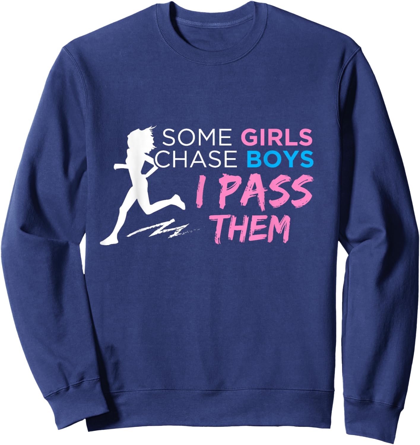 Cross Country Track Marathon Runner Girls Love Running Sweatshirt - Sweatshirt | Navy