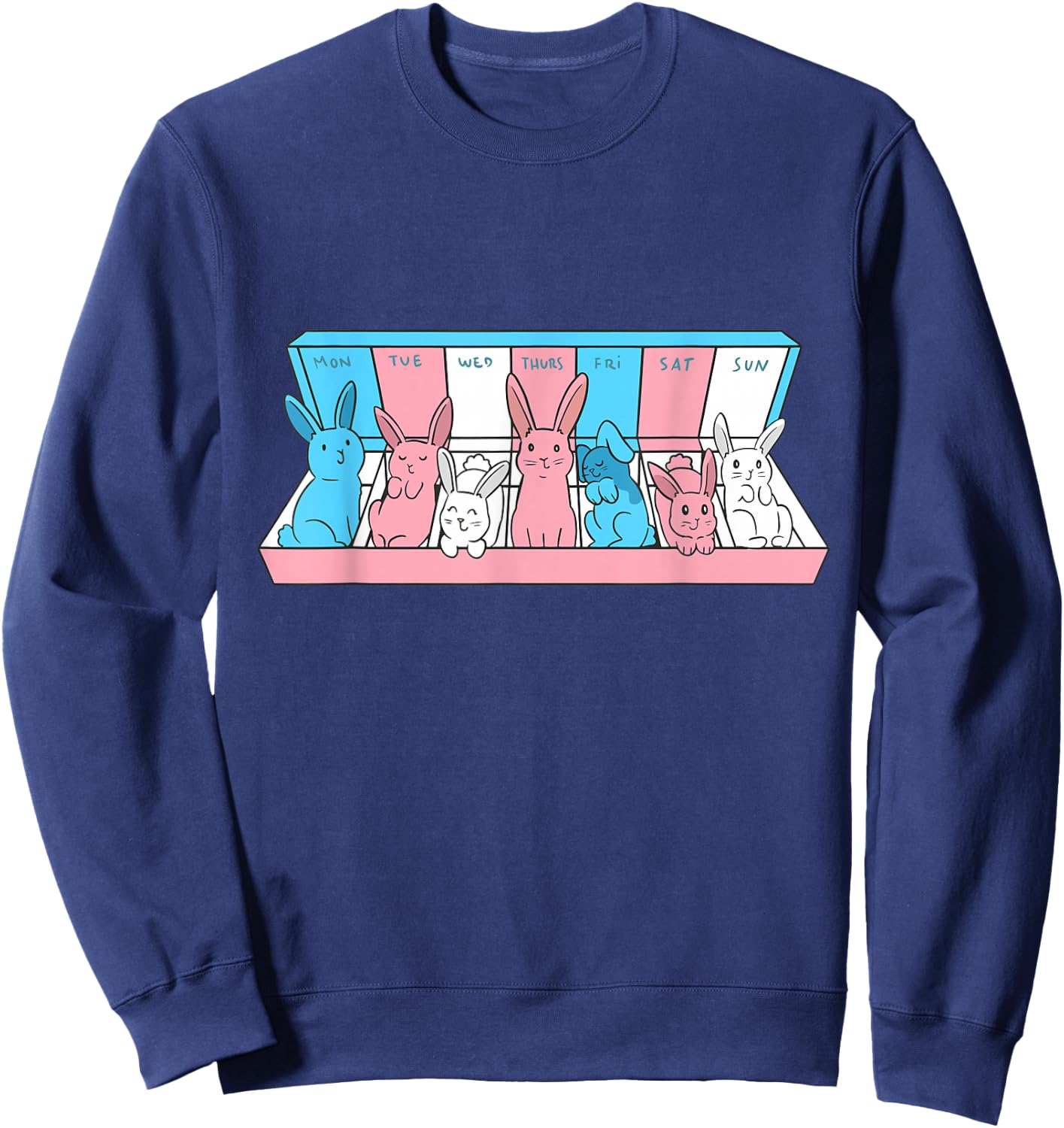 Transgender Weekly Bunny Transsexual LGBTQ Trans Pride Sweatshirt - Sweatshirt | Navy