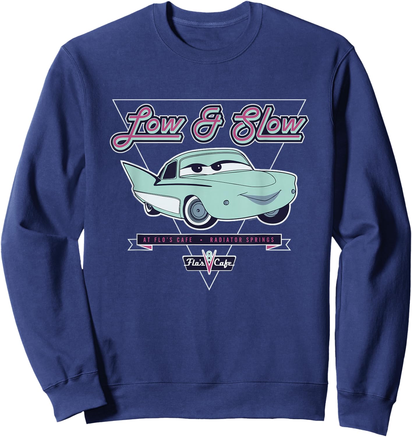 Disney and Pixar’s Cars Flo Low & Slow at Flo’s V8 Café Sweatshirt - Sweatshirt | Navy