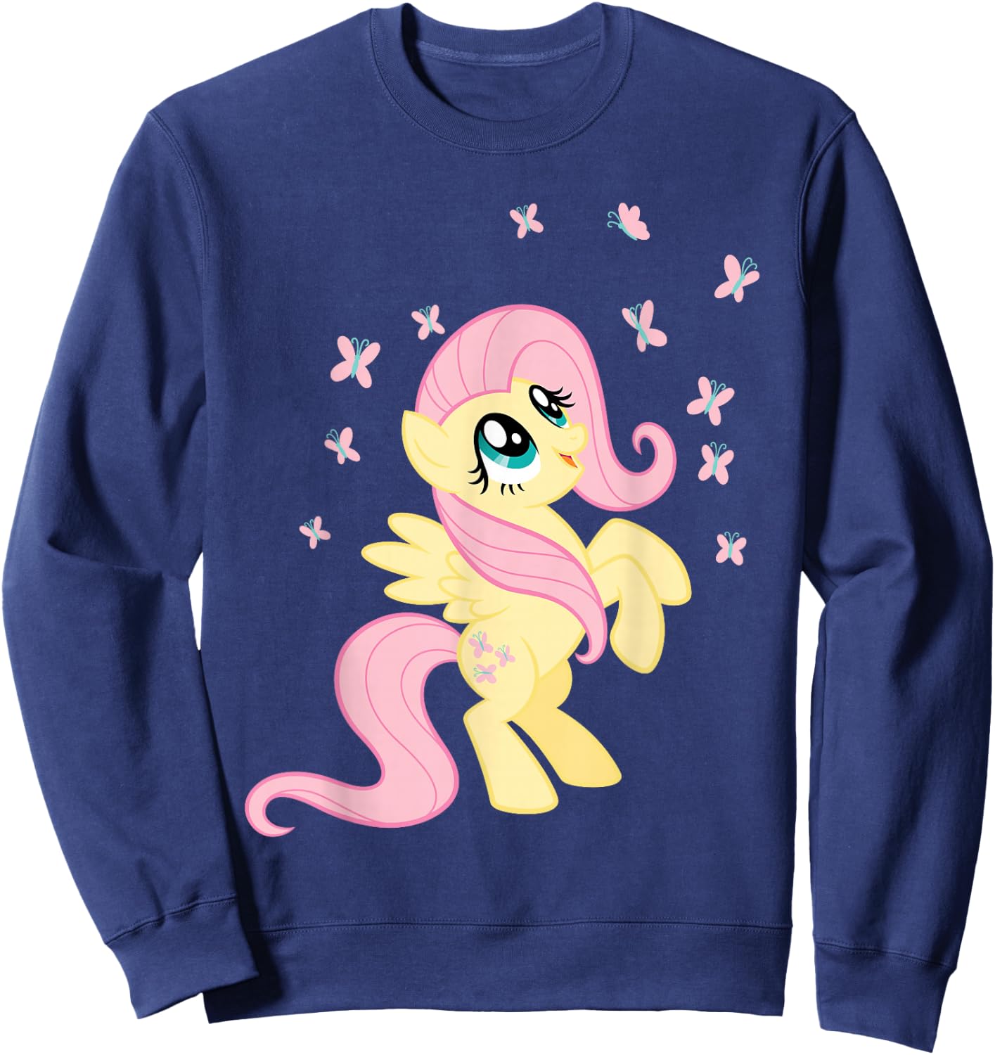 My Little Pony Fluttershy Surrounded by Butterflies Sweatshirt - Sweatshirt | Navy