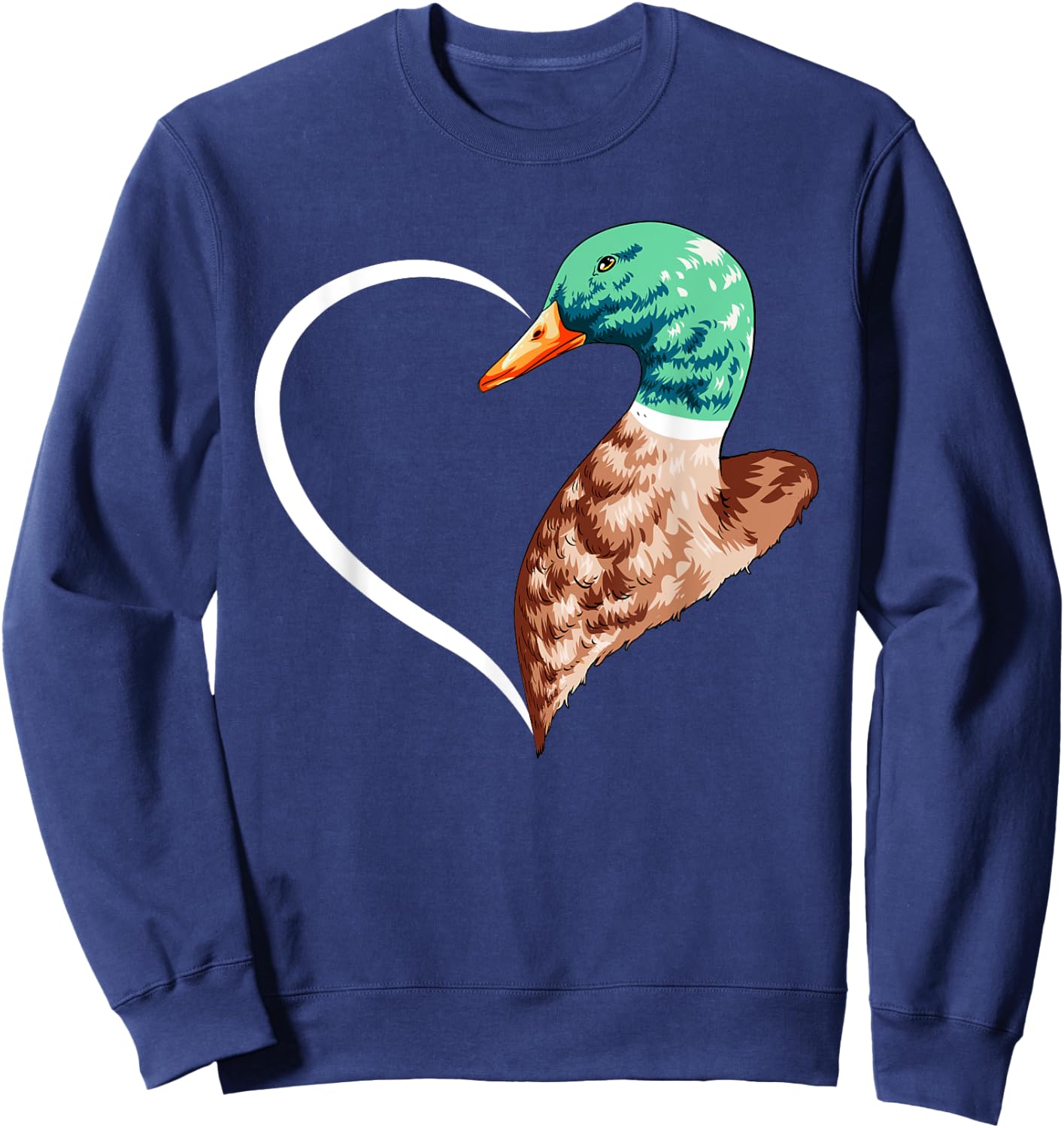 Duck Shirts Girls Kids Heart Cute Duck Sweatshirt - Sweatshirt | Navy