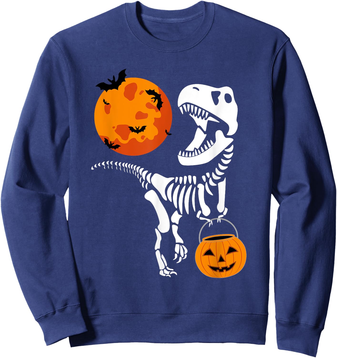 Dinosaur Halloween Shirt Boys Men Kids Toddler Funny T Rex Sweatshirt - Sweatshirt | Navy