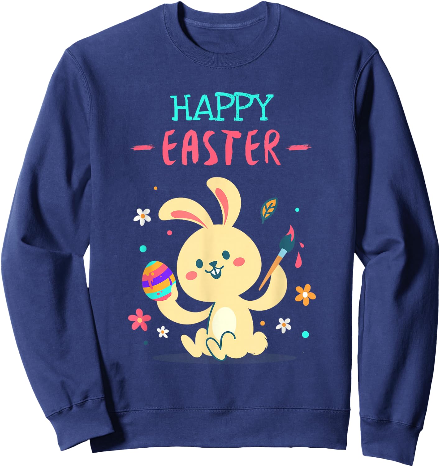 Children's Easter Clothing for Girls Easter Shirts for Children Rabbit Easter , black Sweatshirt - Sweatshirt | Navy
